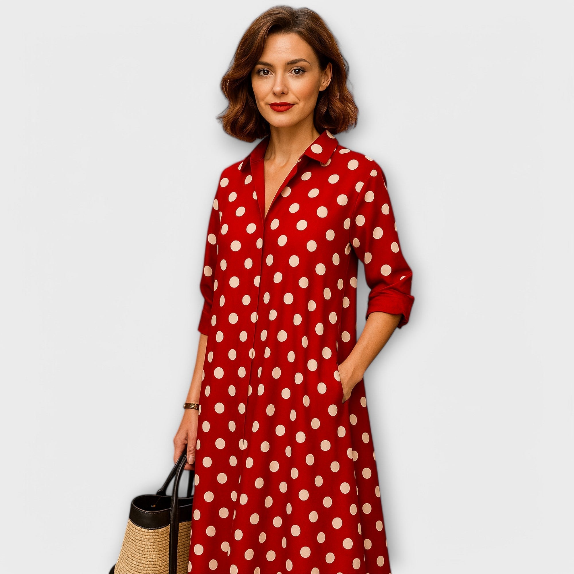 Robe moderne à manches courtes et trois-quarts