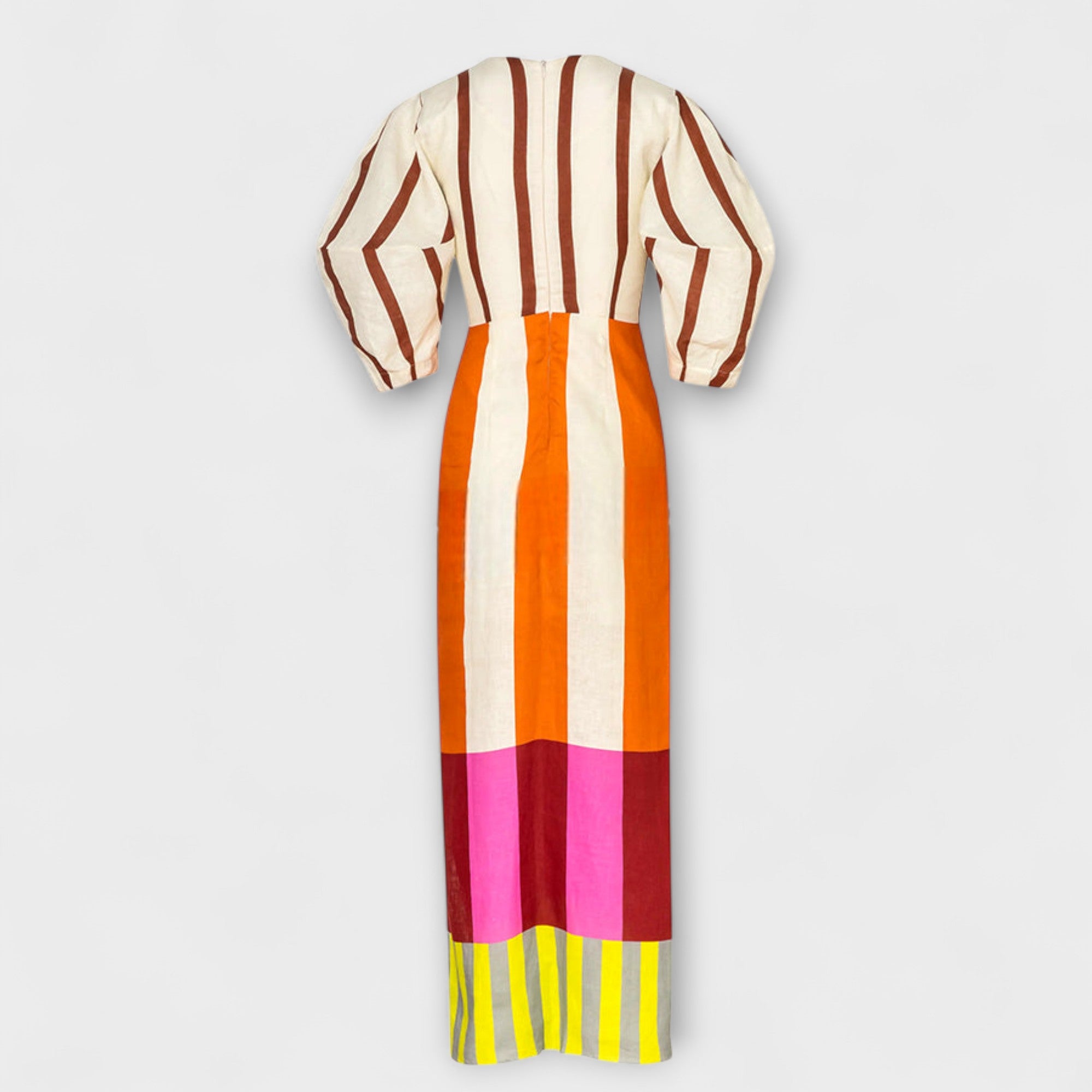 Kaya - Robe maxi avec décolleté et manches froncées