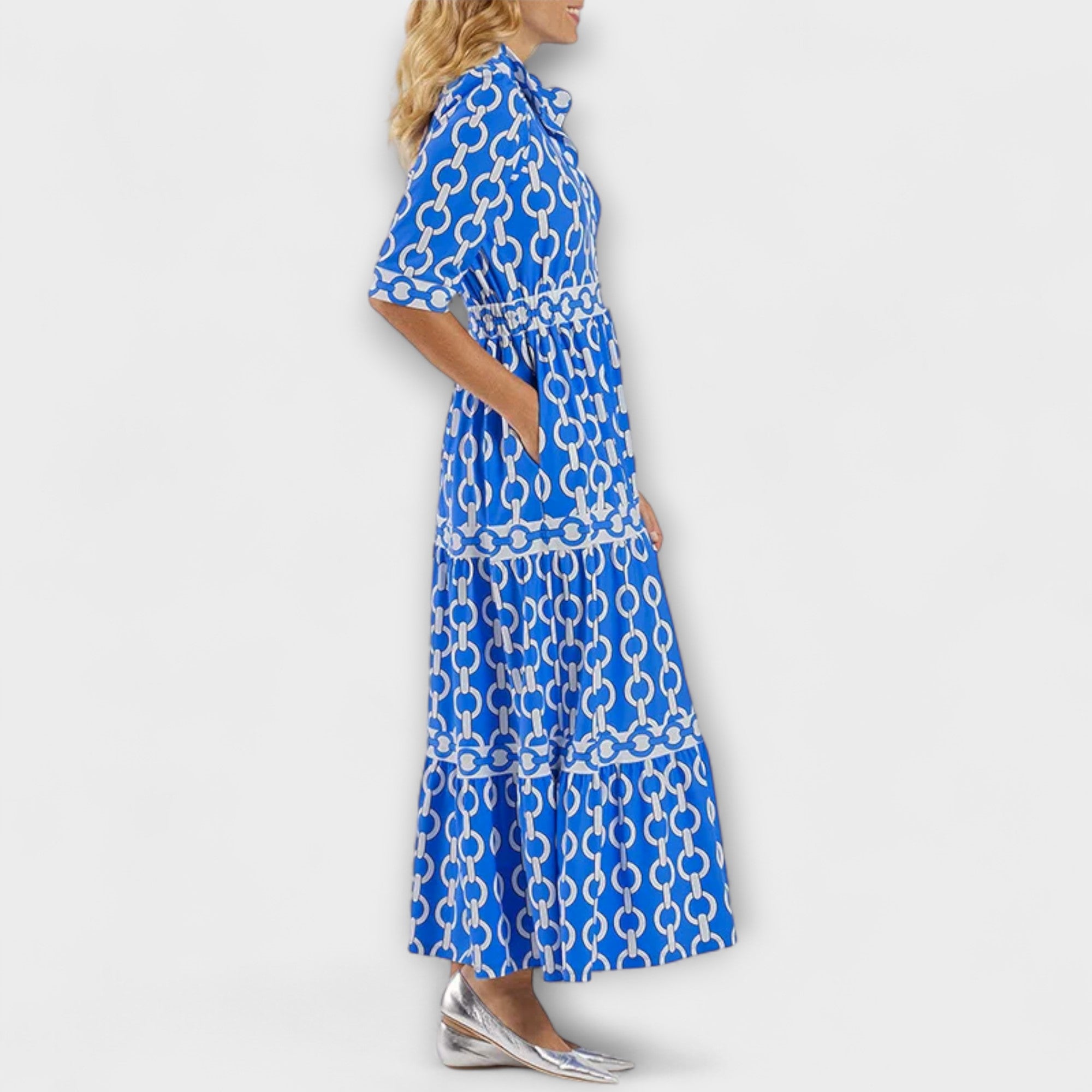 Juliette - Robe Midi avec Motif Chaîne