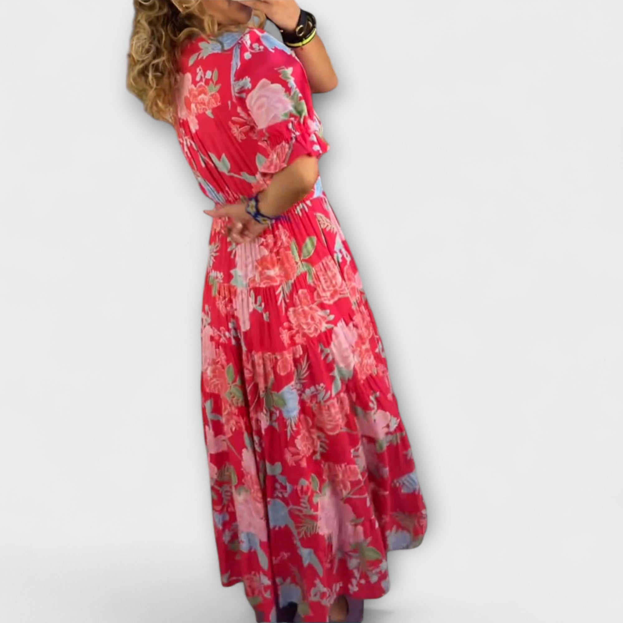 Catrisa - Robe à décolleté en V et motif floral