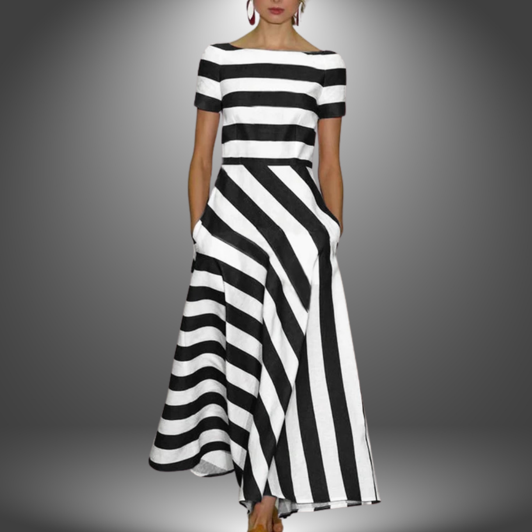 Aliyah | Robe longue rayée faite à la main