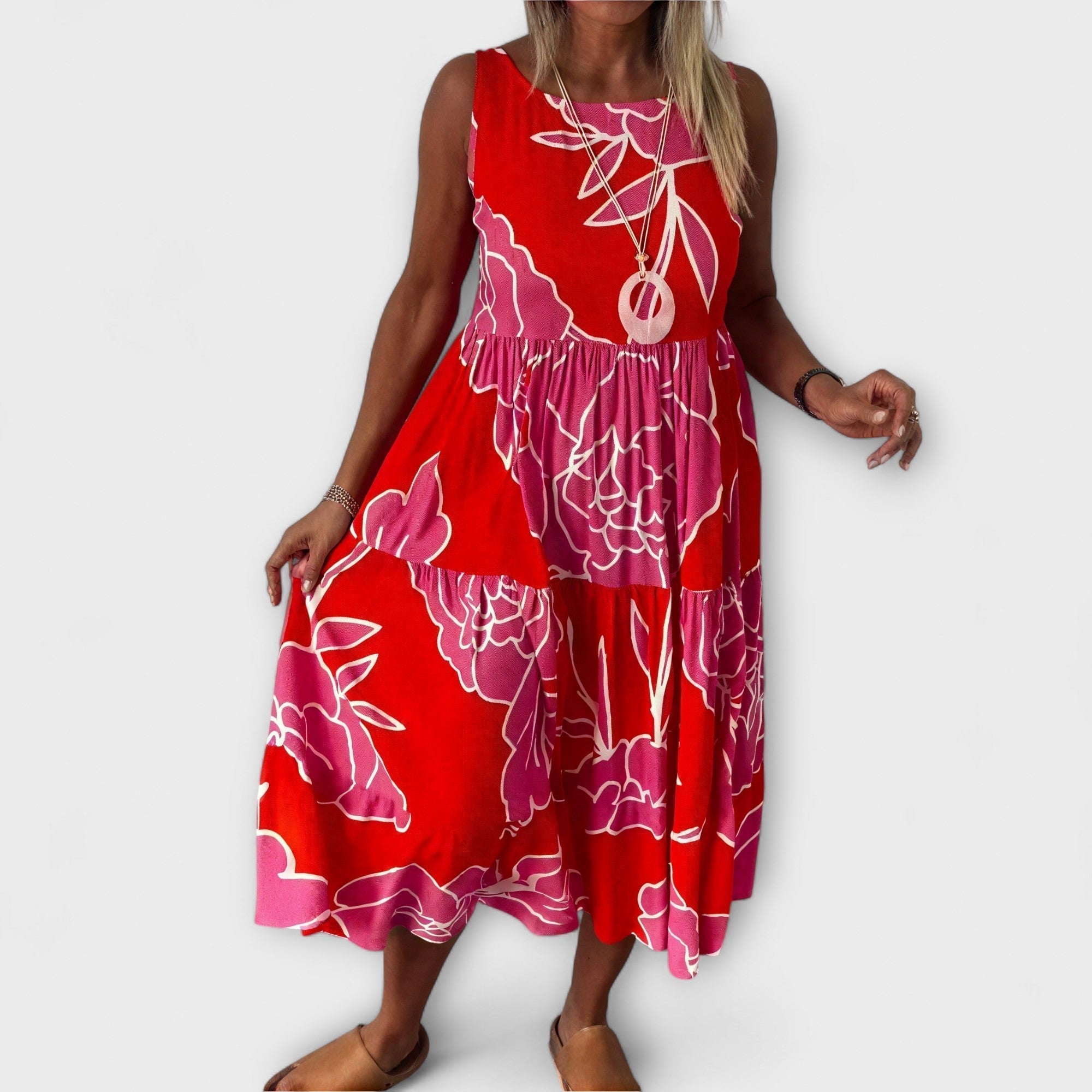 Robe Midi Fleurie avec Jupe