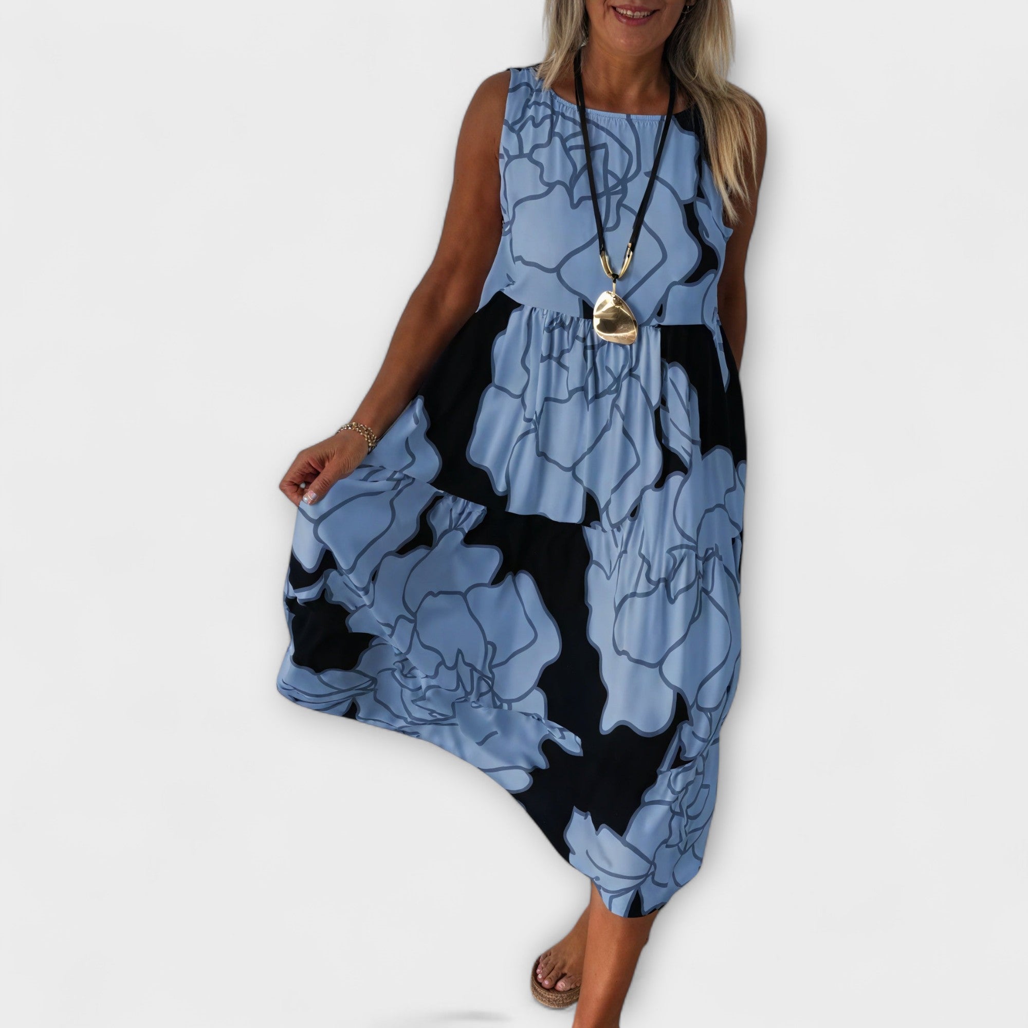 Robe Midi Fleurie avec Jupe