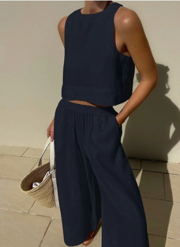 Ensemble Liberté | Top court, pantalon large