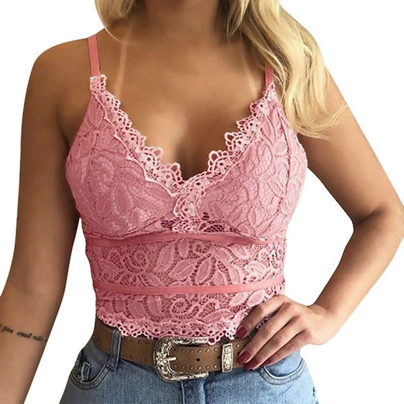 Top Kanten – Élégant Haut à Décolleté en V avec Motif Floral