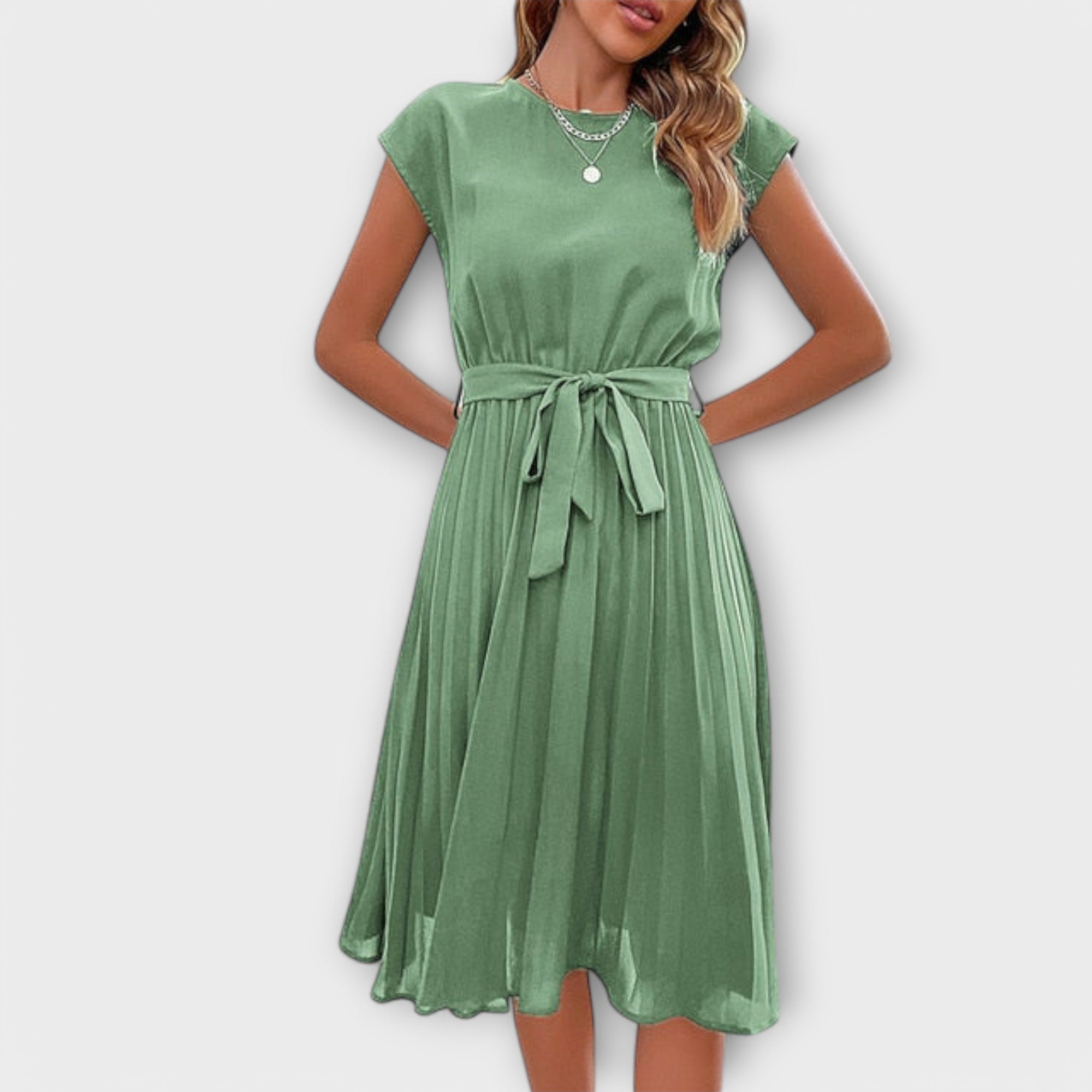Claire - Robe mini à manches courtes, plissée, ample