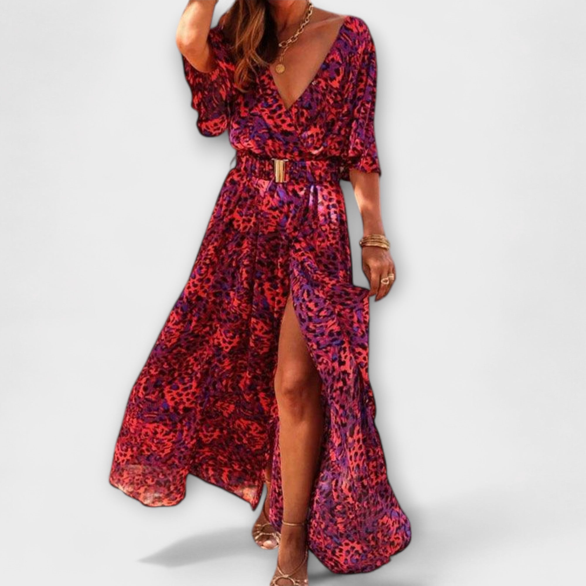 Sabine - Robe maxi stylée et fluide avec un design élégant