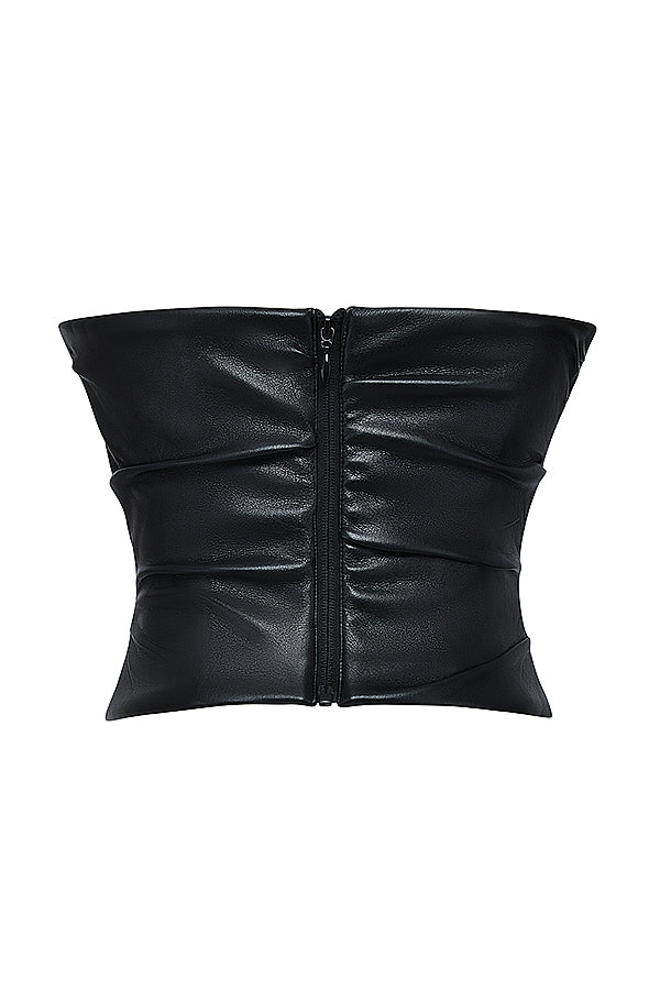 Top corset en cuir vegan de luxe