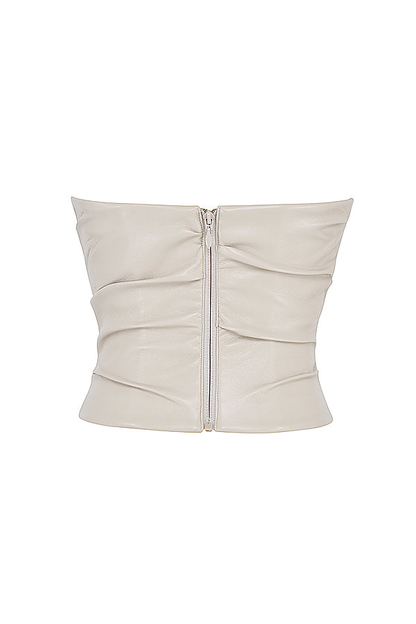Top corset en cuir vegan de luxe