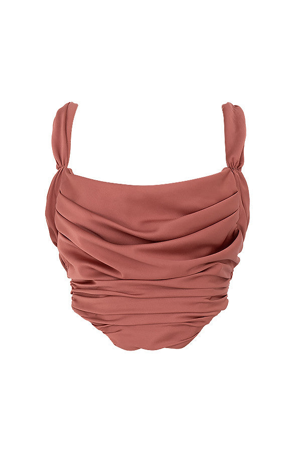 Corset Satin | Rose, drapé élégant