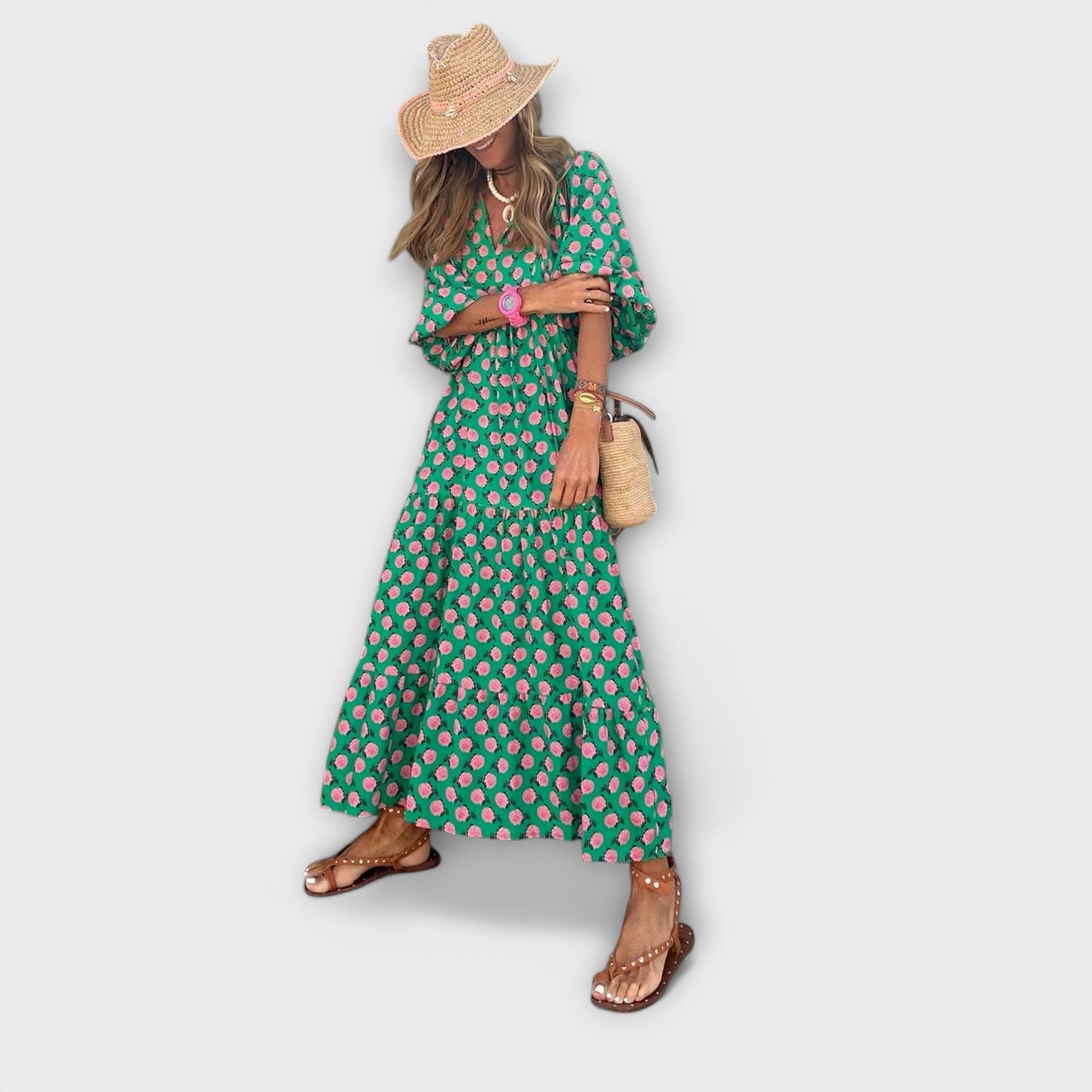 Maxi-robe Géométrique Élégante
