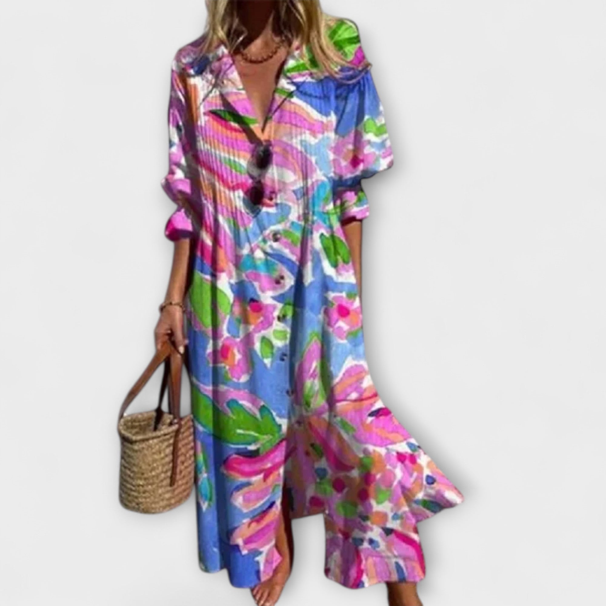 Lila - Robe maxi amicale avec chapeau