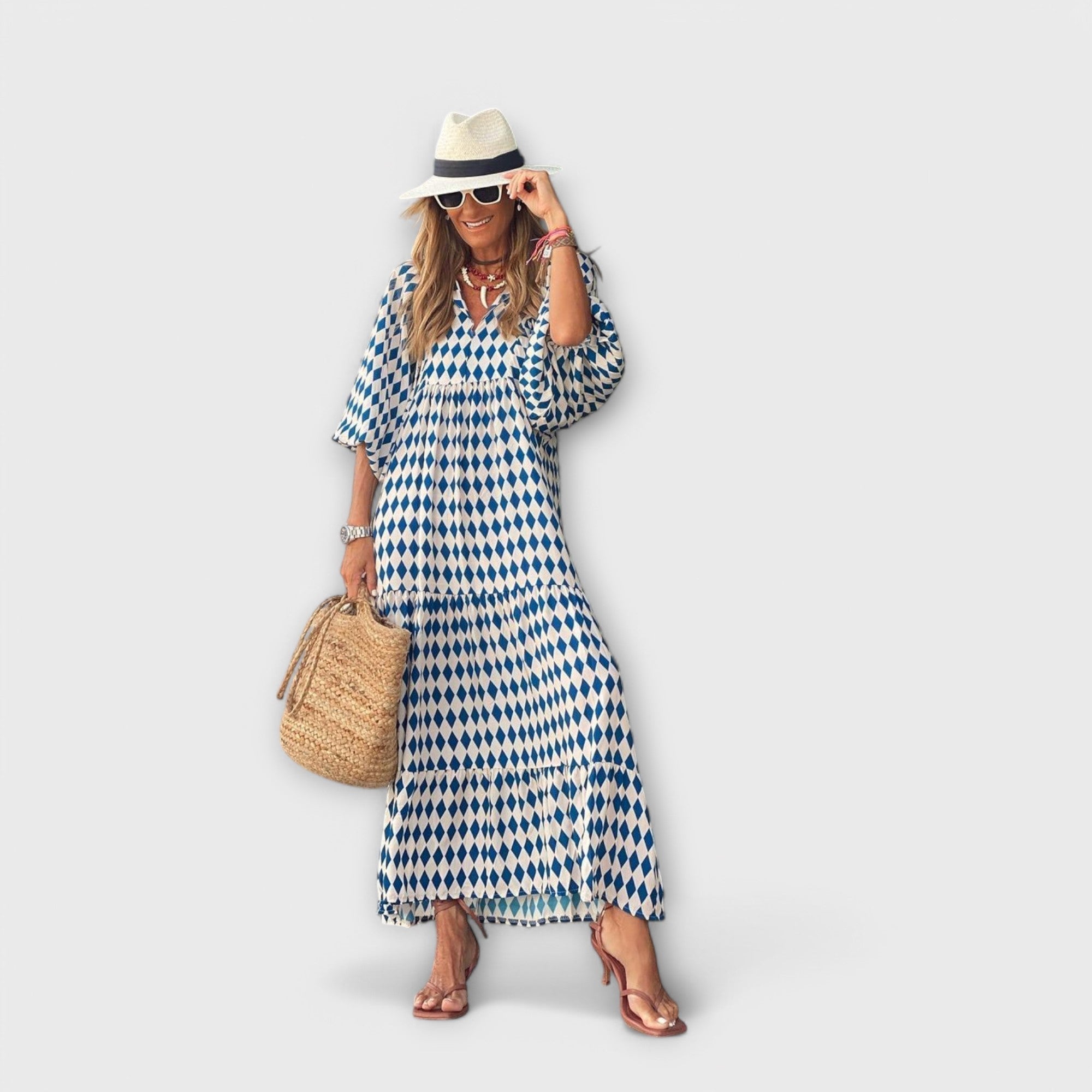 Maxi-robe Géométrique Élégante