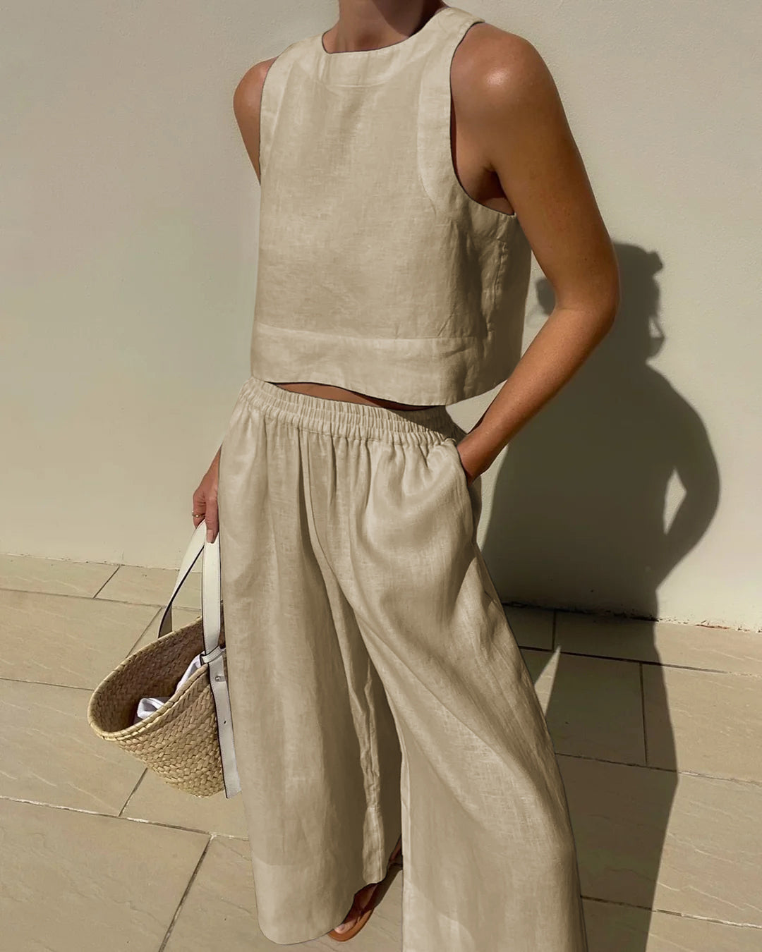 Ensemble Liberté | Top court, pantalon large