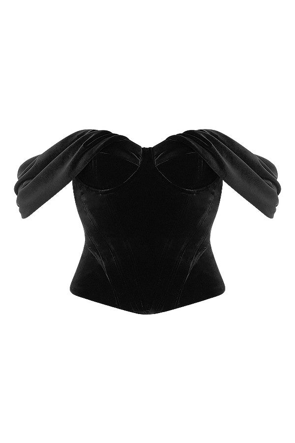 T-shirt Noir | Sans manches, off-shoulder