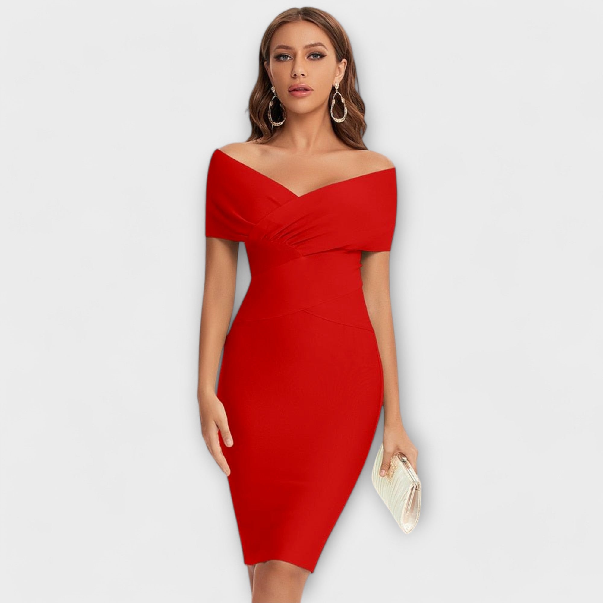 Robe élégante avec décolleté en V