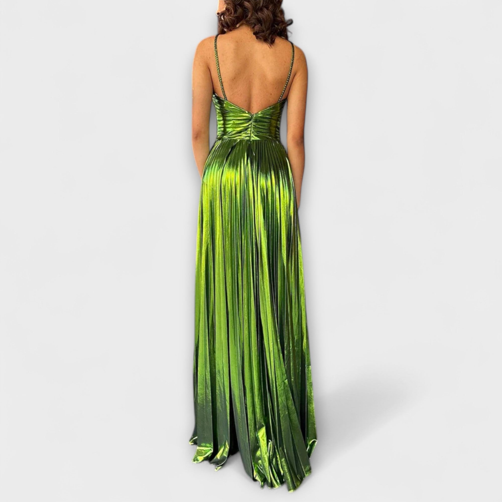 Robe maxi en matériau brillant