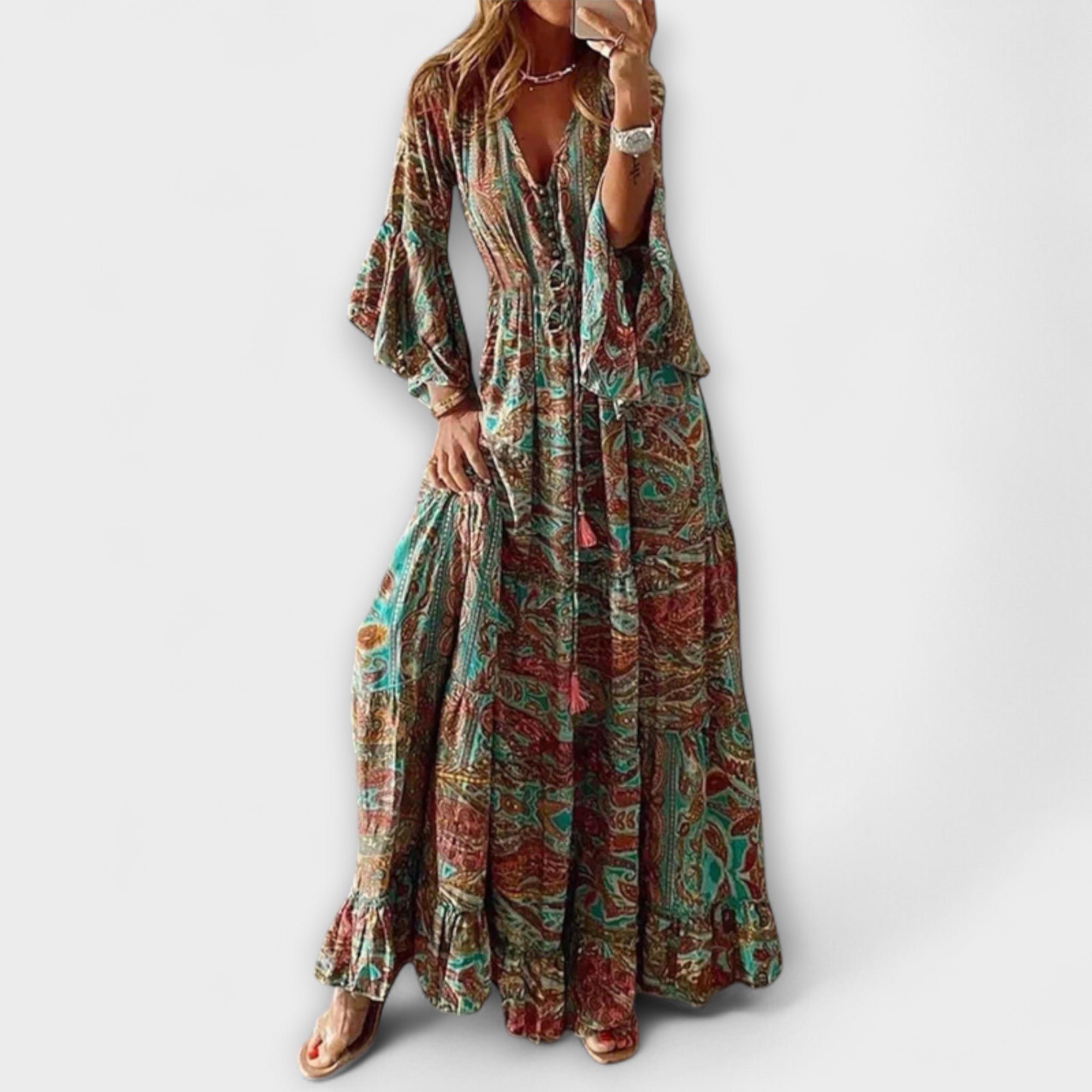 Renatilen - Robe imprimée pour femmes