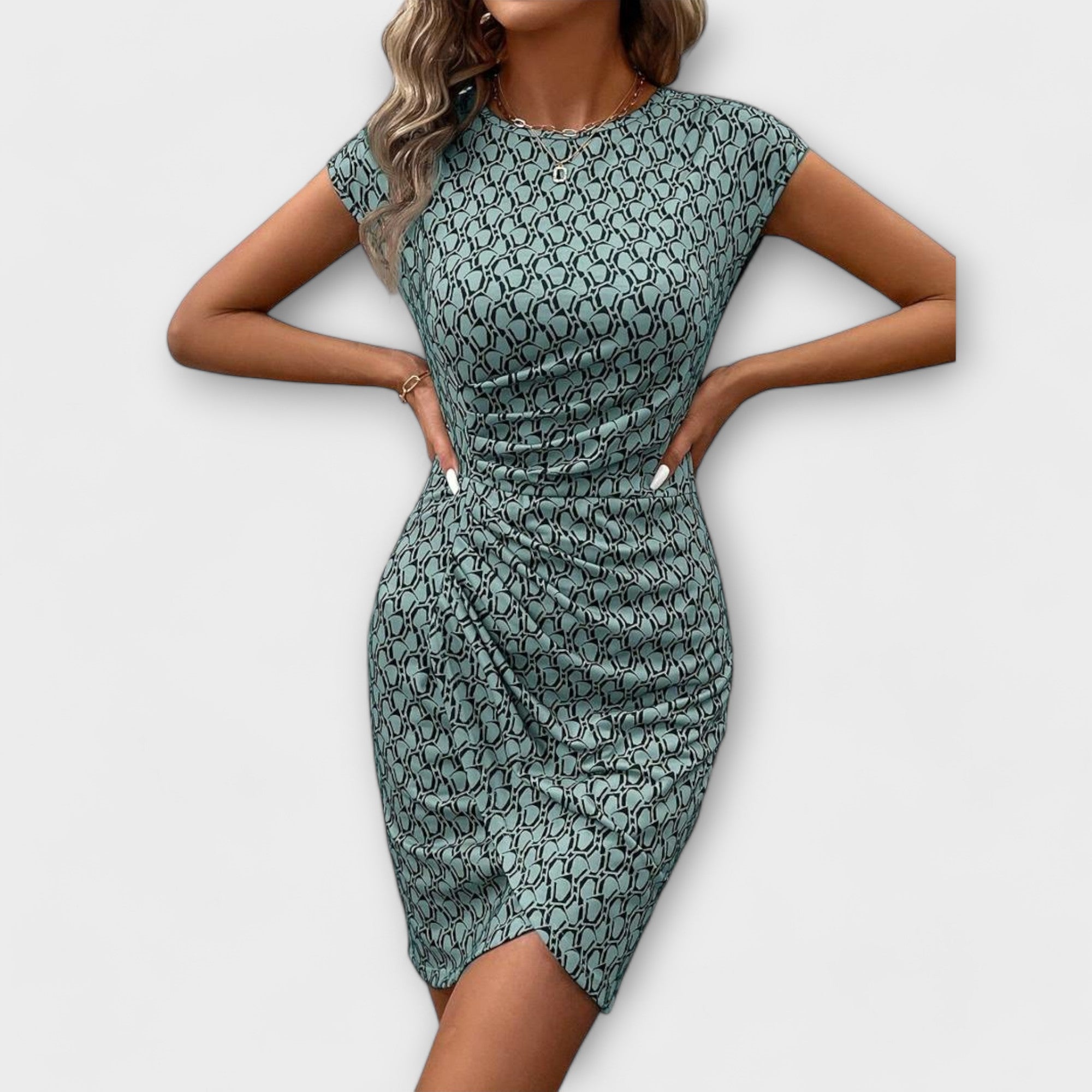 Emma - Robe tulipe courte avec tous les motifs