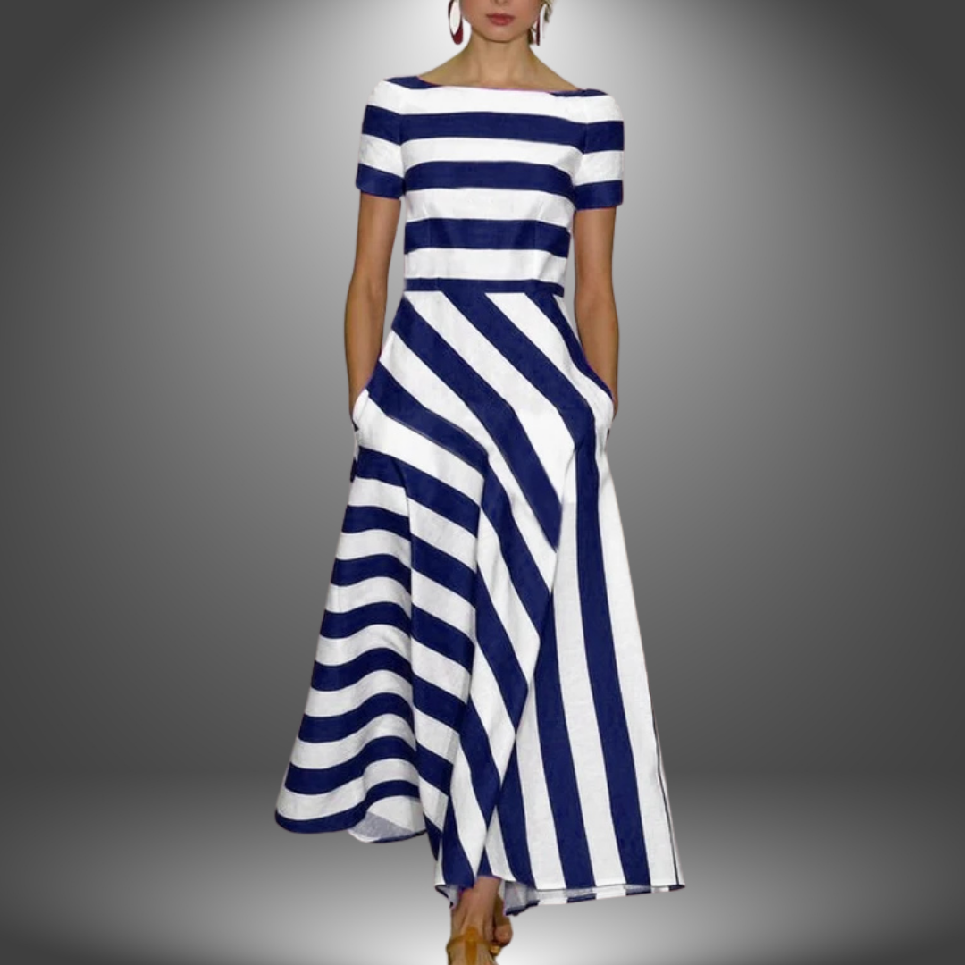 Aliyah | Robe longue rayée faite à la main