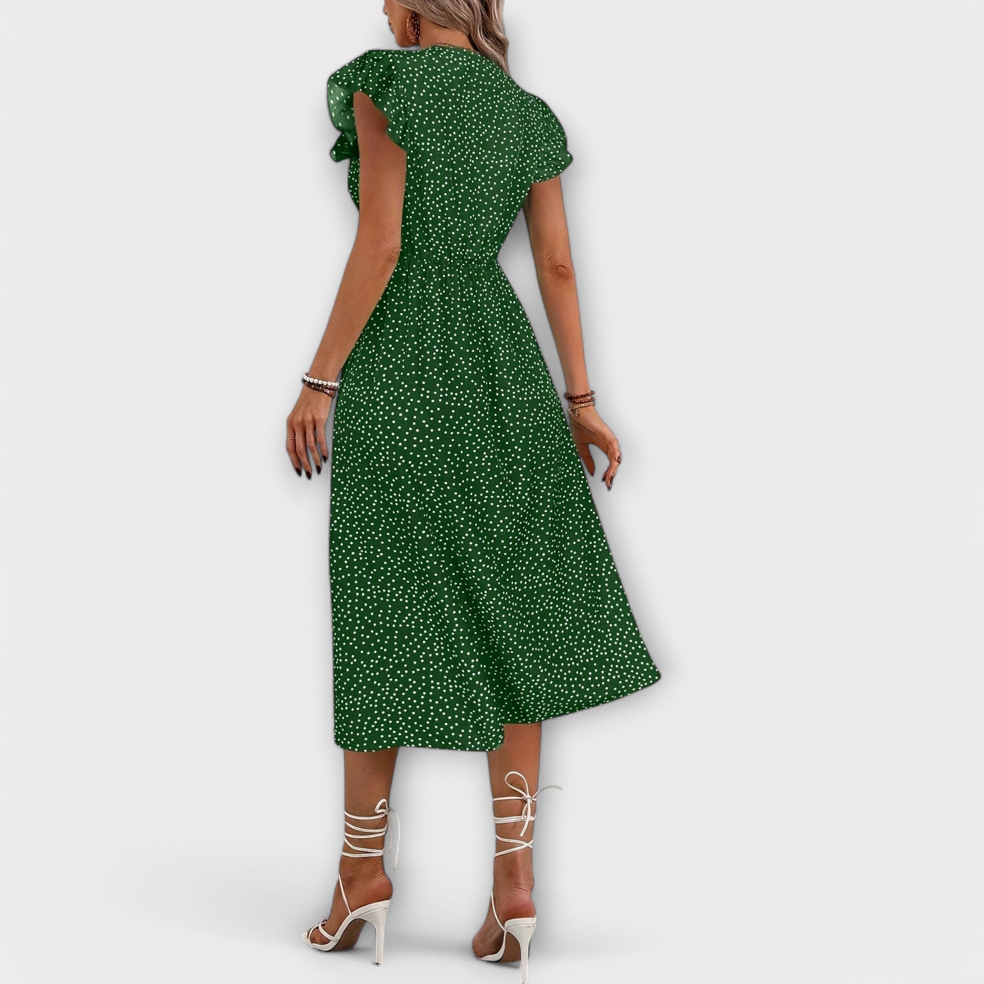 Manteau midi à pois élégant