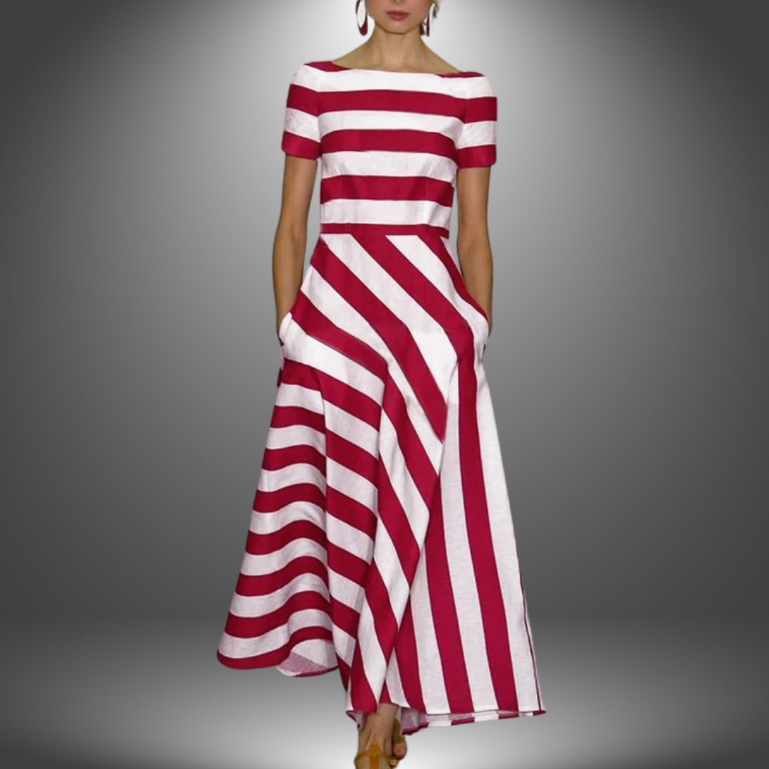 Aliyah | Robe longue rayée faite à la main