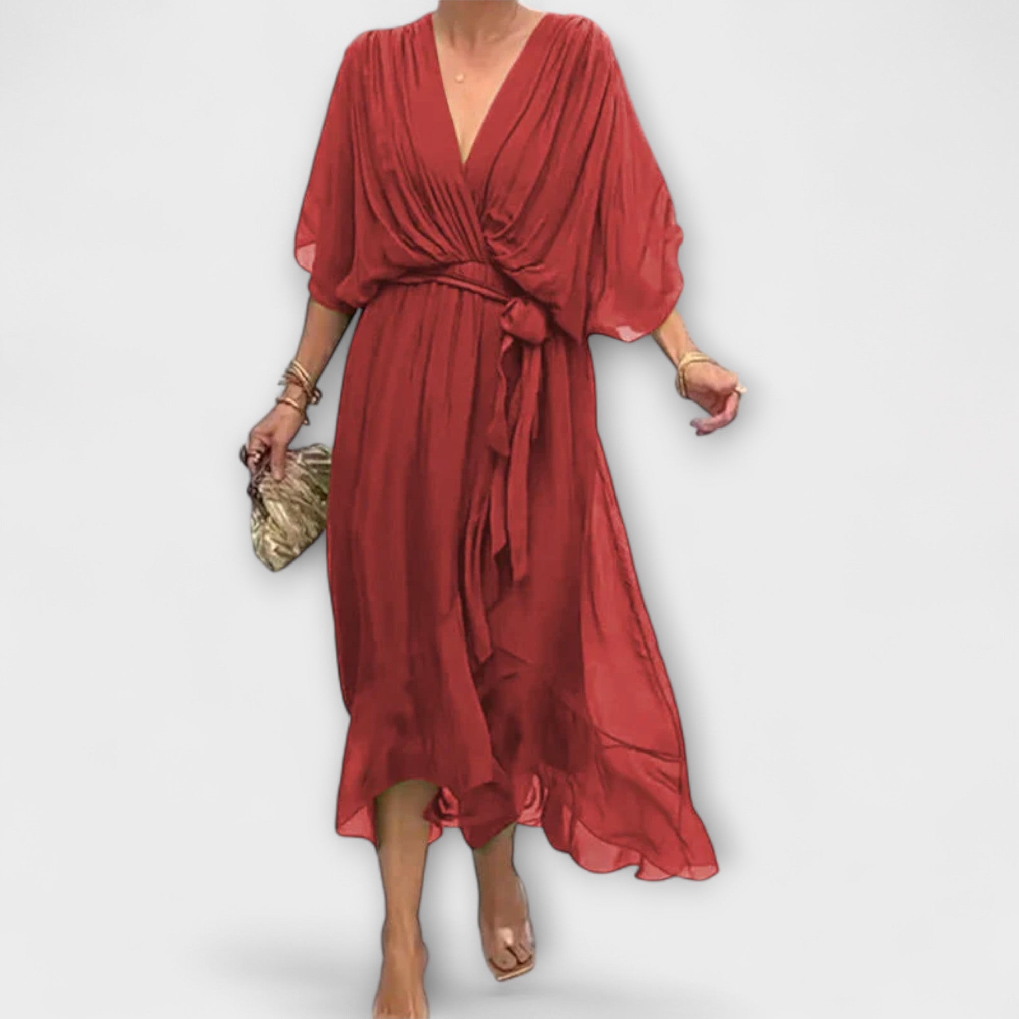 Amoura - Robe en chiffon avec décolleté en V