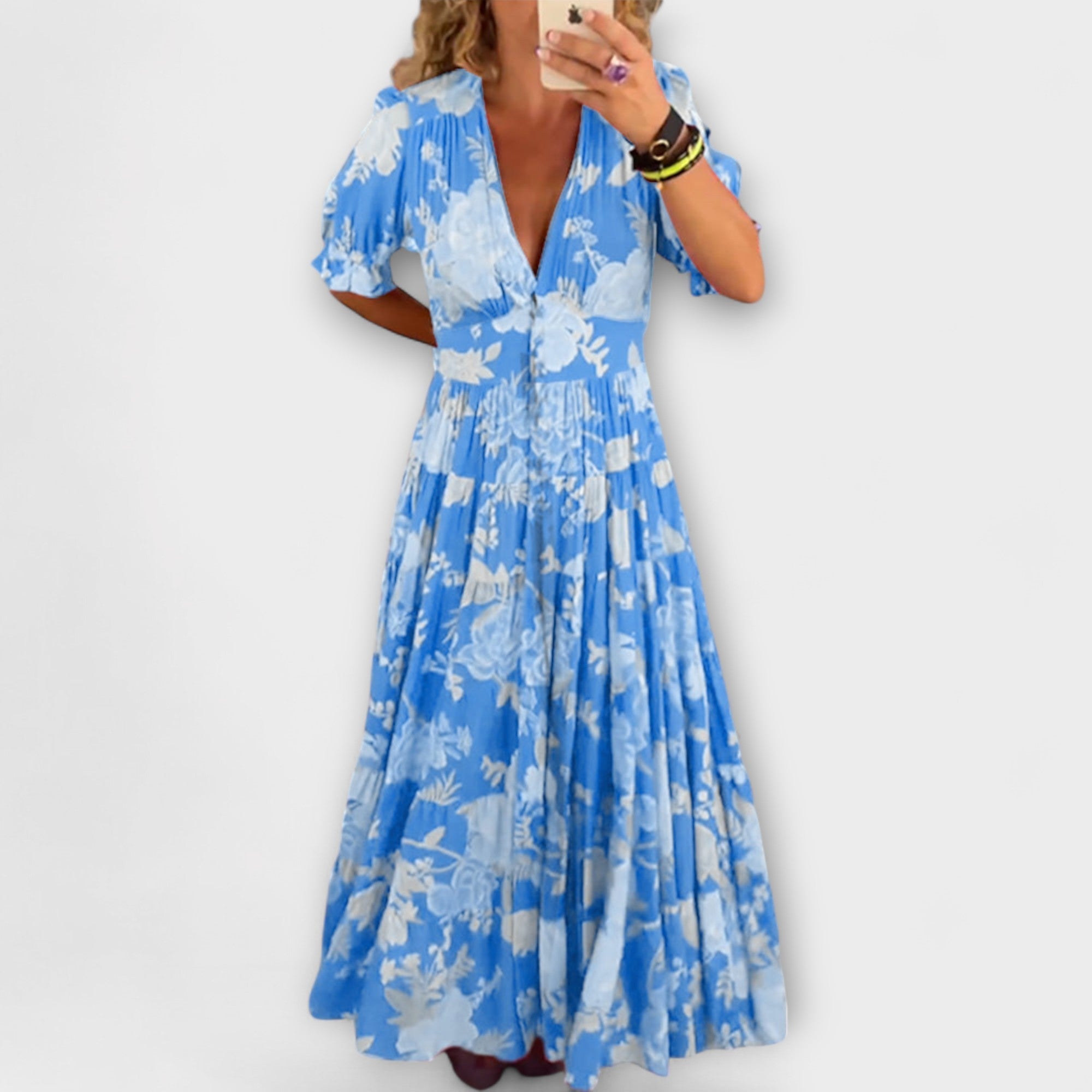 Catrisa - Robe à décolleté en V et motif floral