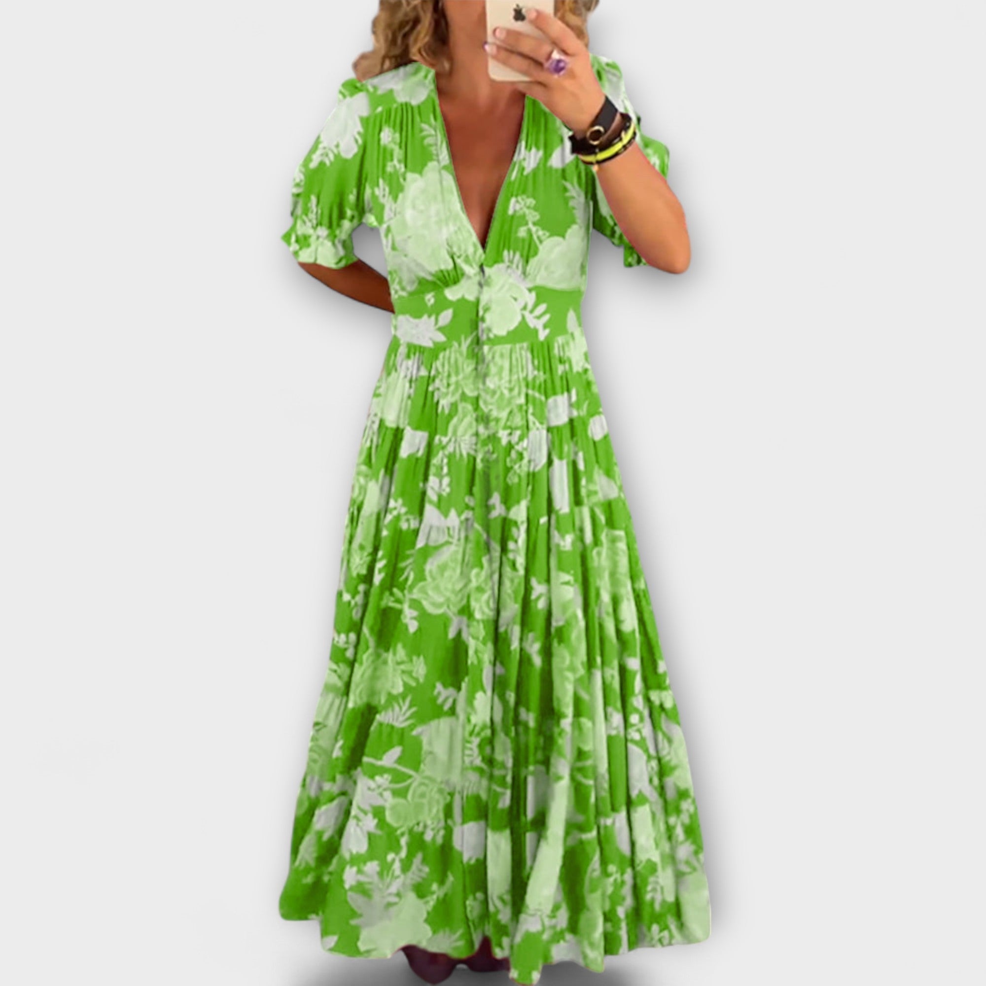 Catrisa - Robe à décolleté en V et motif floral