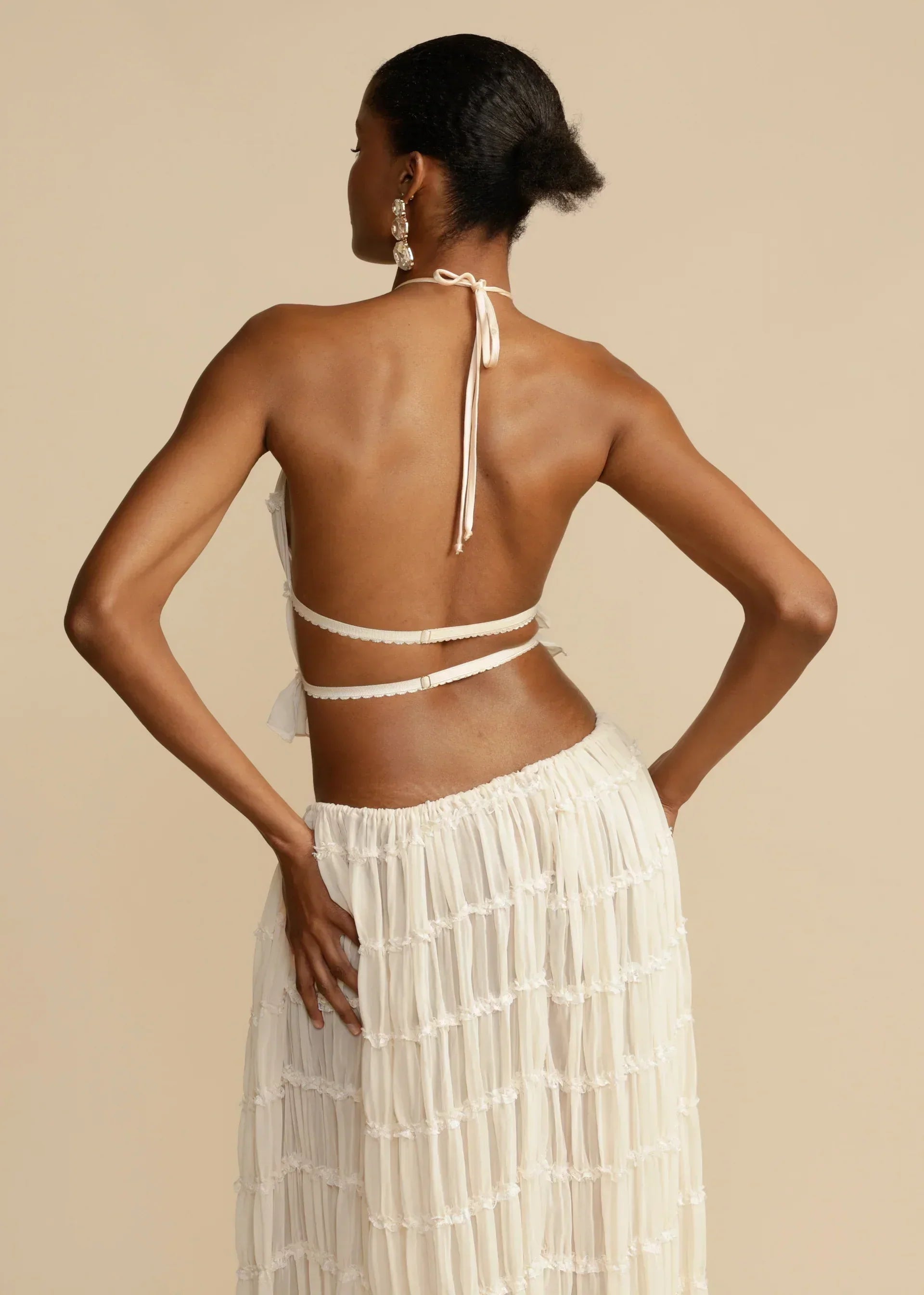 Ensemble Riviera | Top halter, jupe plissée