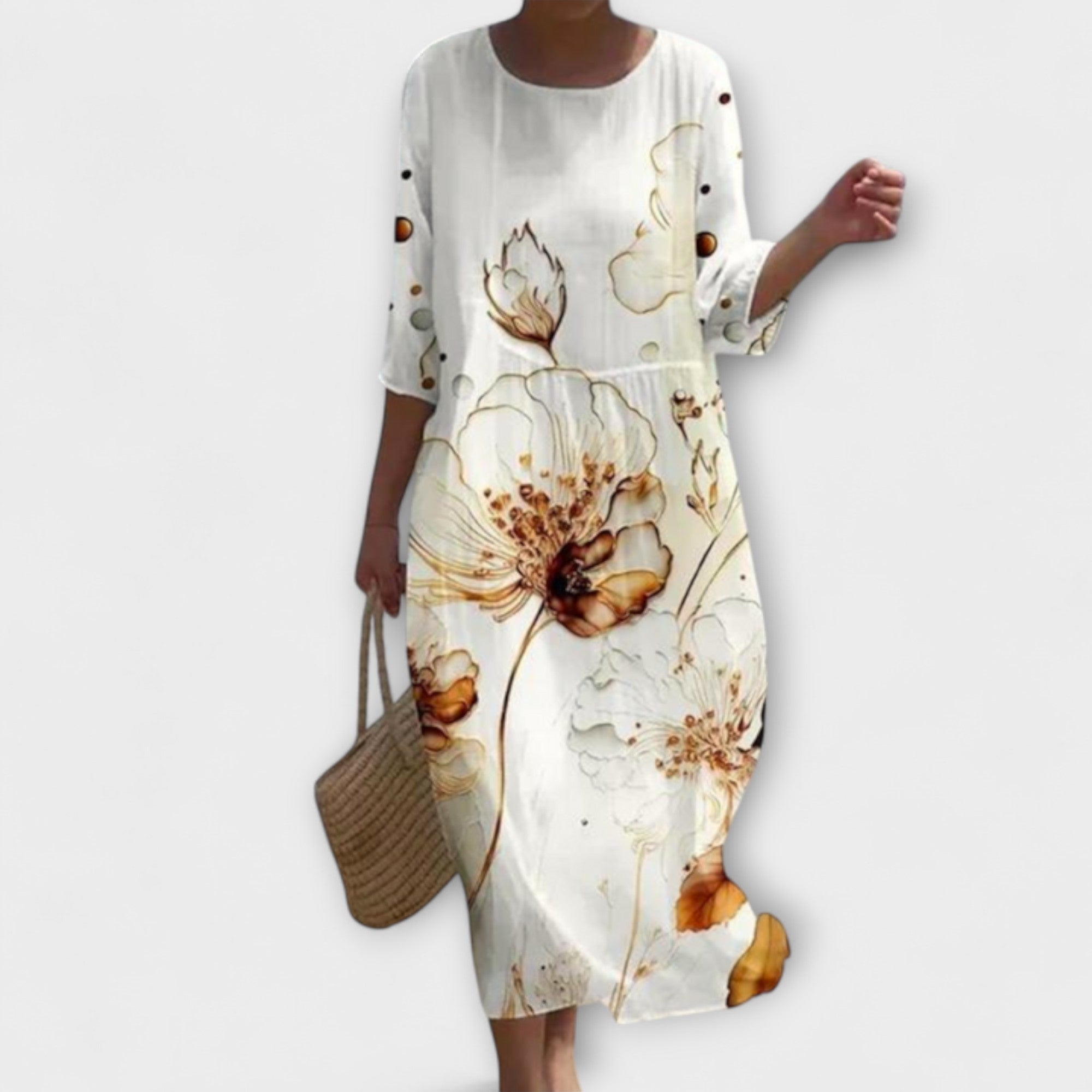 Miranda - Manteau Maxi Élégant avec Motifs Floraux