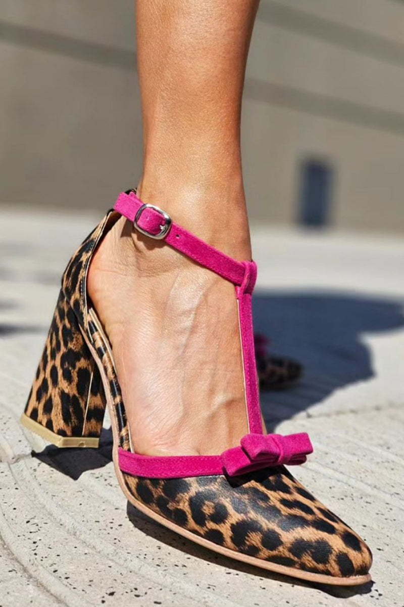 Leontina | Sandales vertes avec motif léopard et accents colorés