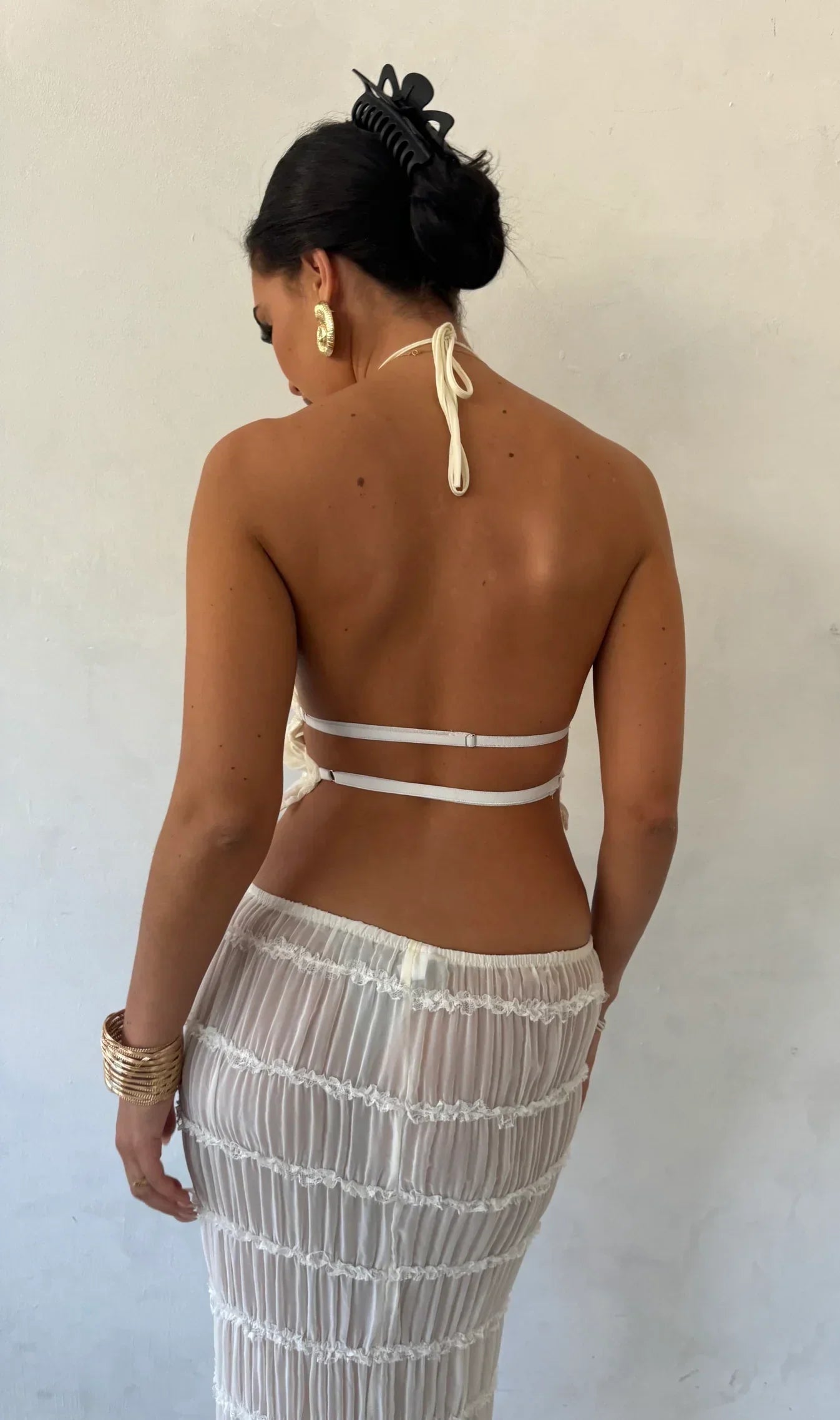 Ensemble Riviera | Top halter, jupe plissée