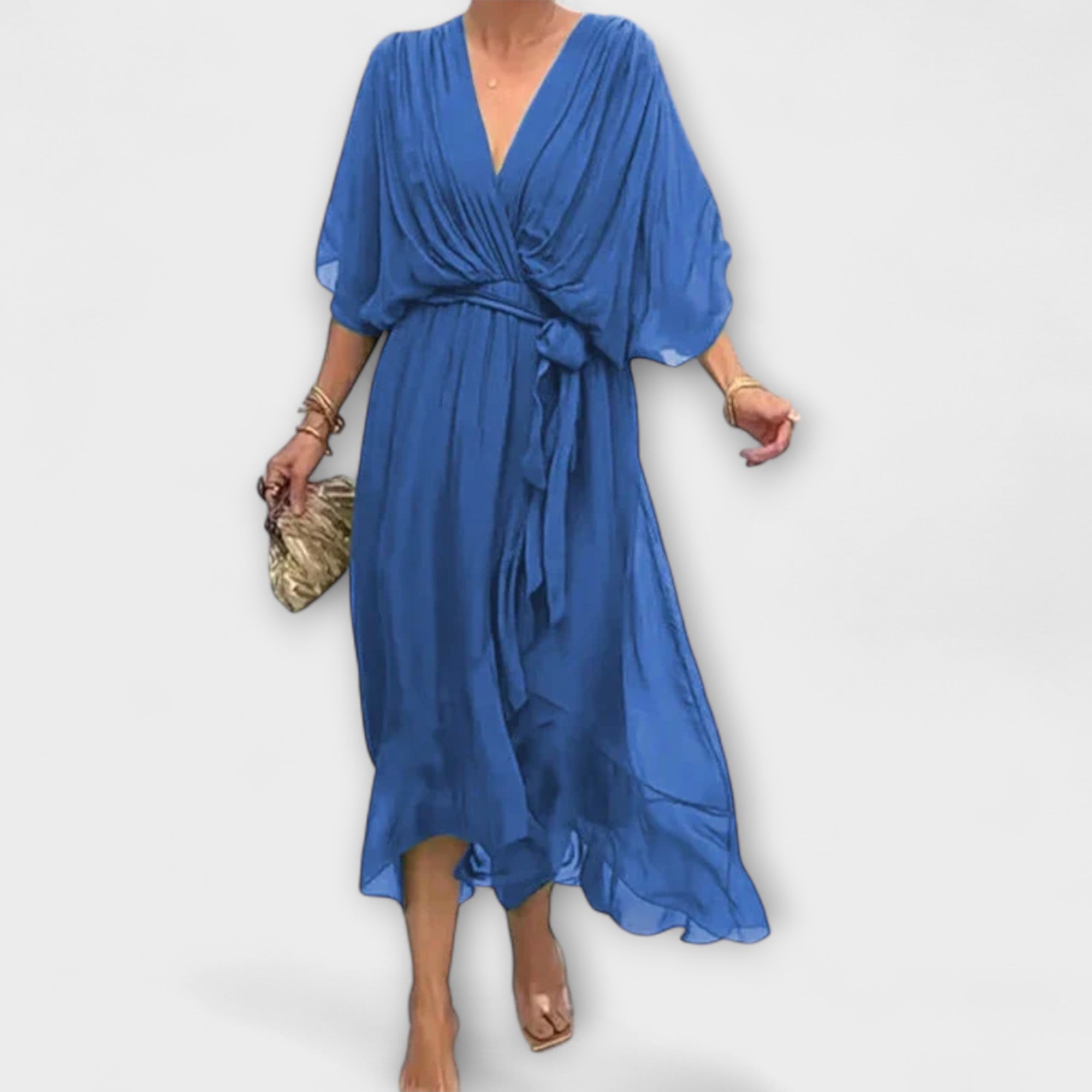 Amoura - Robe en chiffon avec décolleté en V
