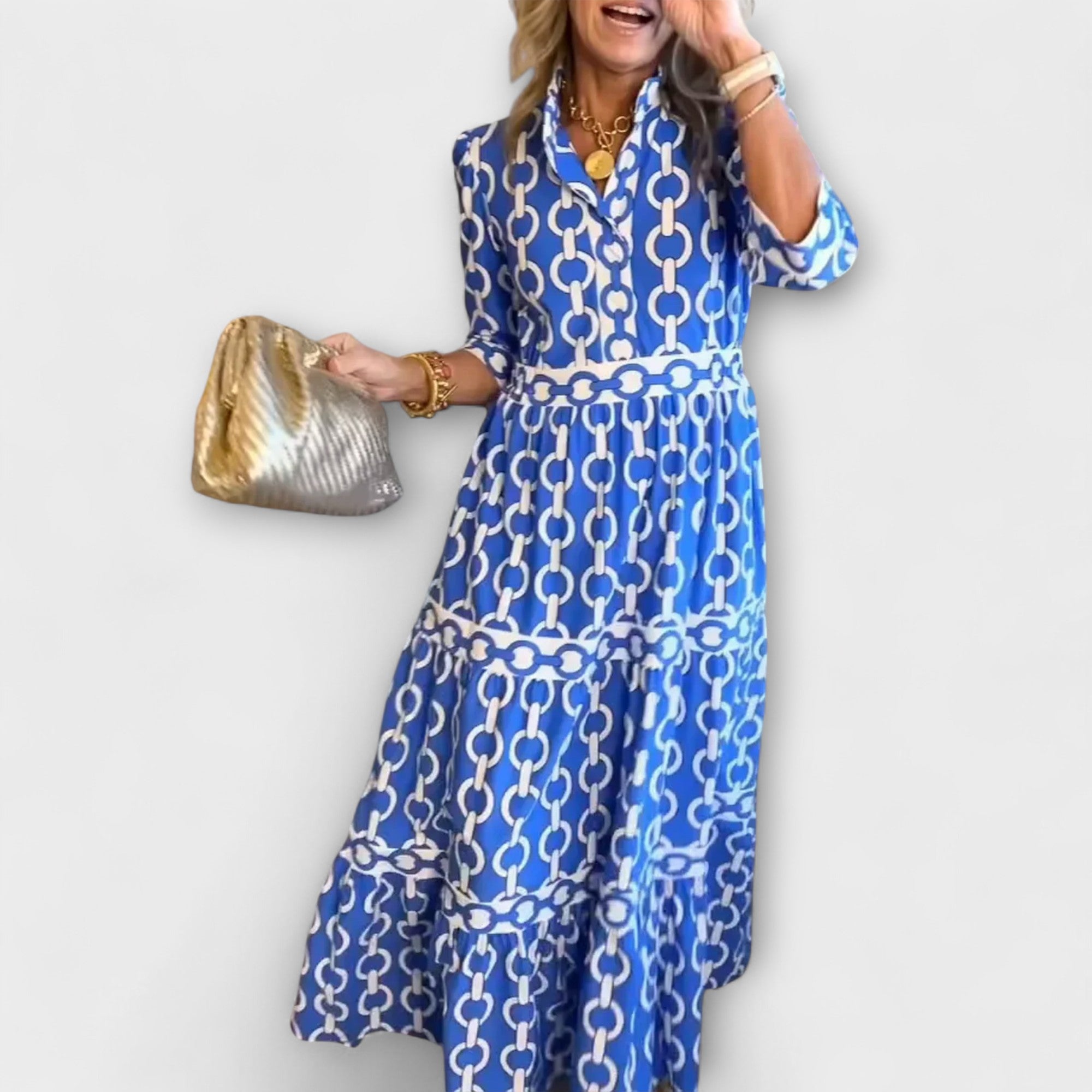 Juliette - Robe Midi avec Motif Chaîne