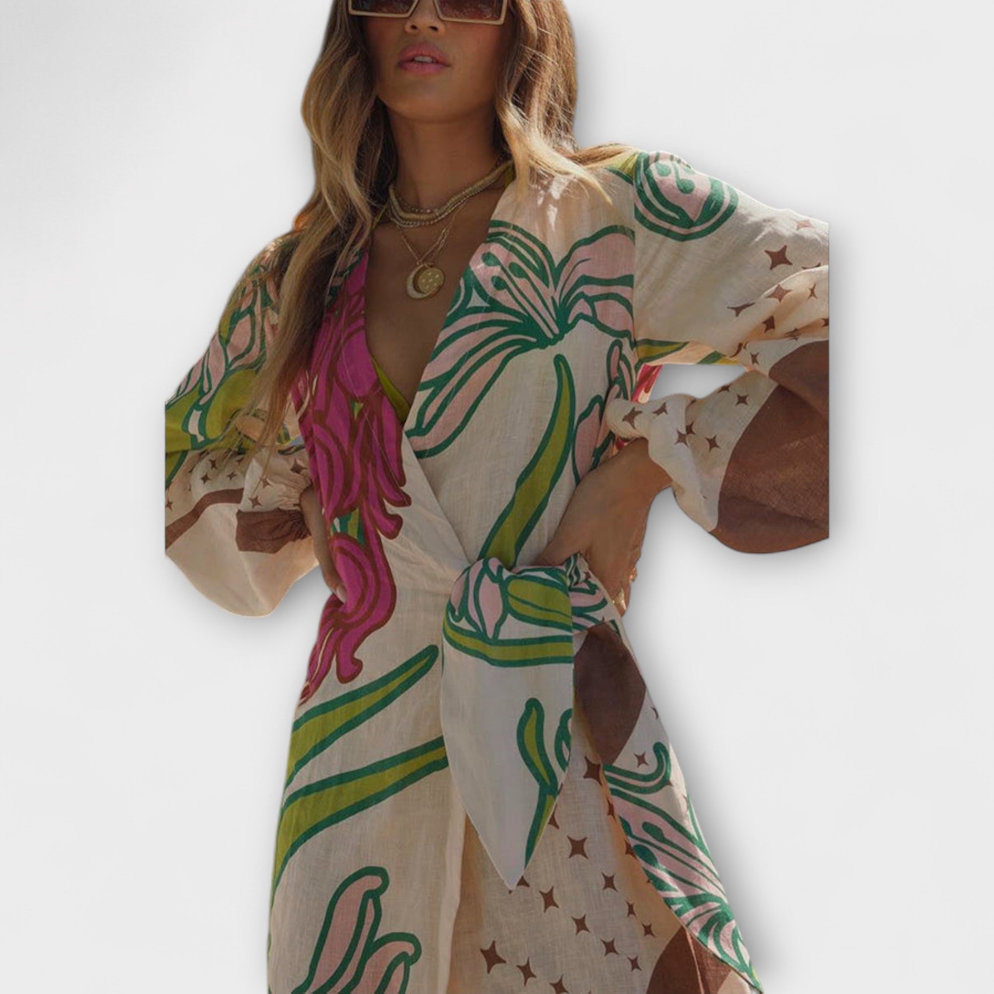 Tracey - Robe maxi à encolure nouée