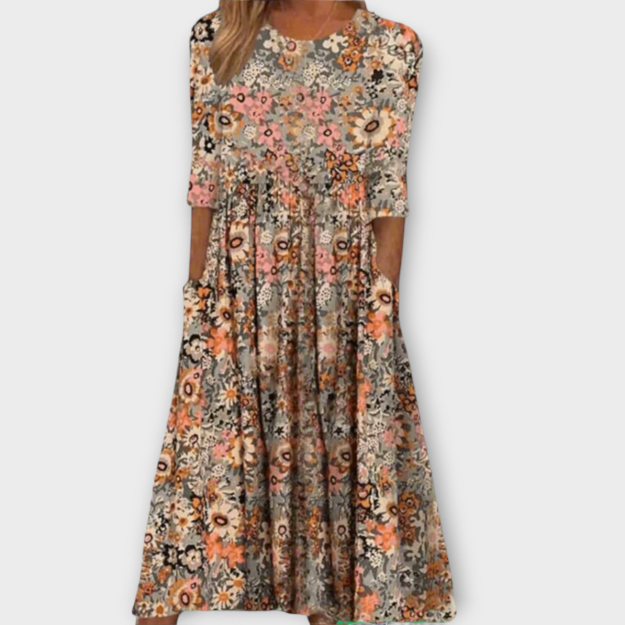 Paula - Robe élégante à motif floral en matériau premium