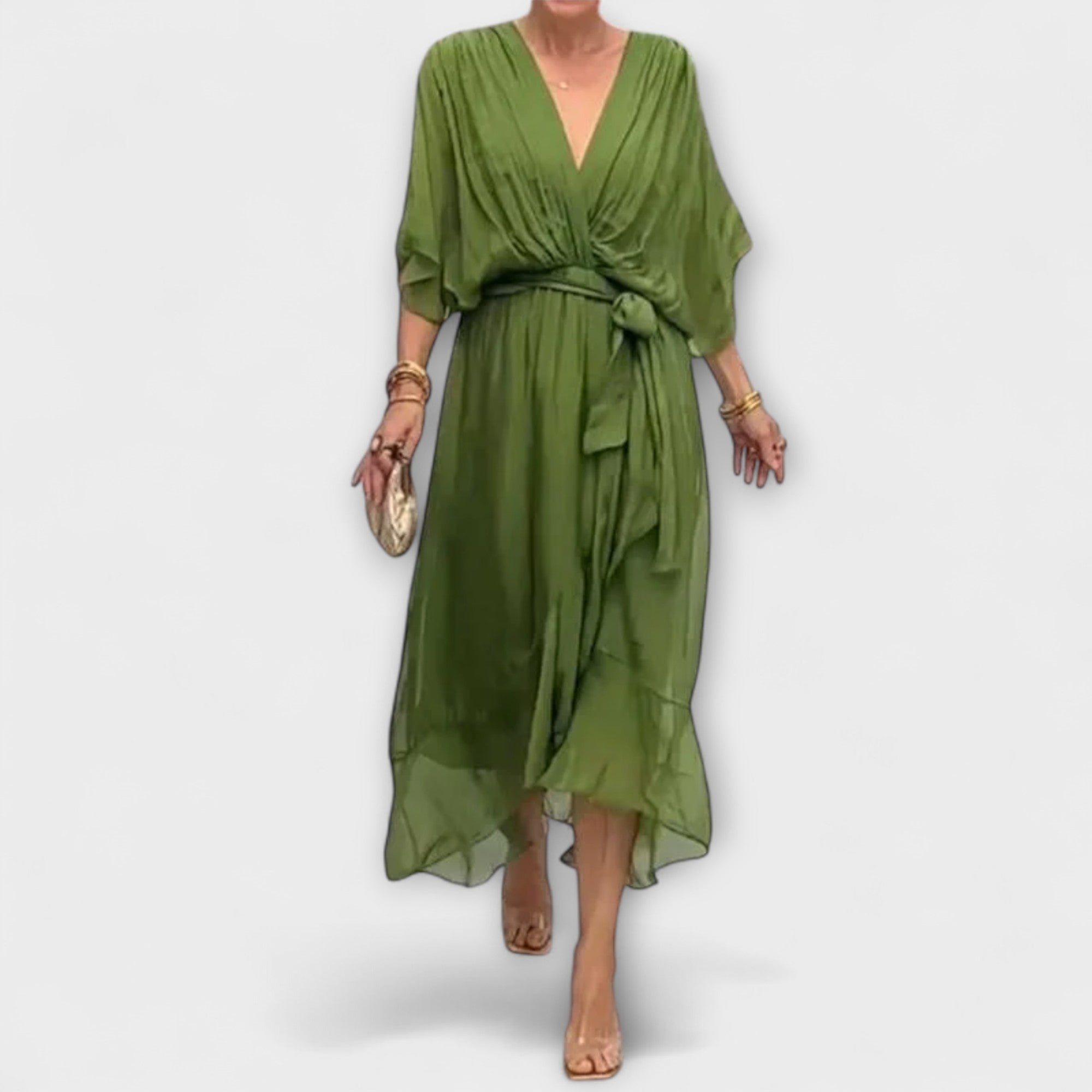 Amoura - Robe en chiffon avec décolleté en V