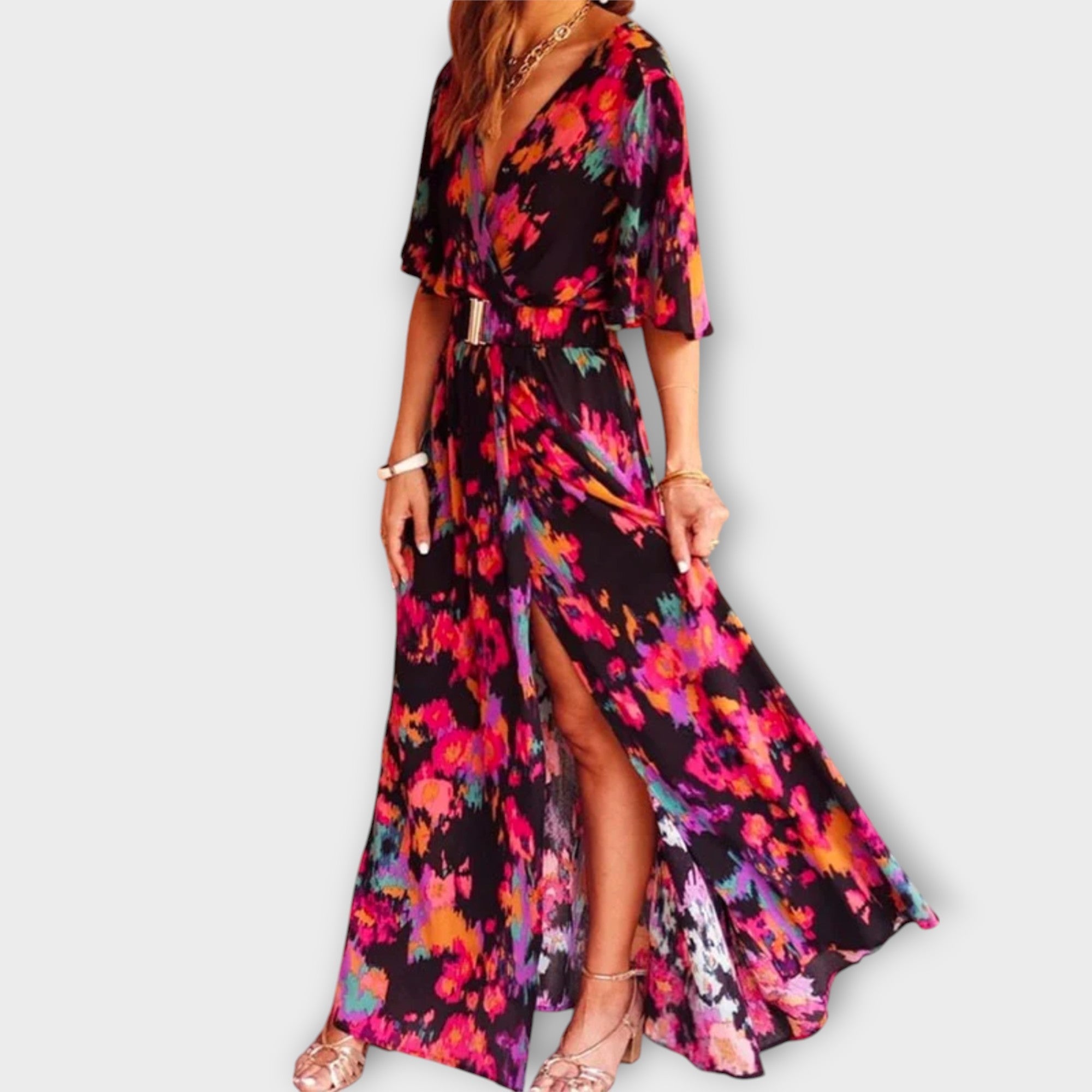 Sabine - Robe maxi stylée et fluide avec un design élégant