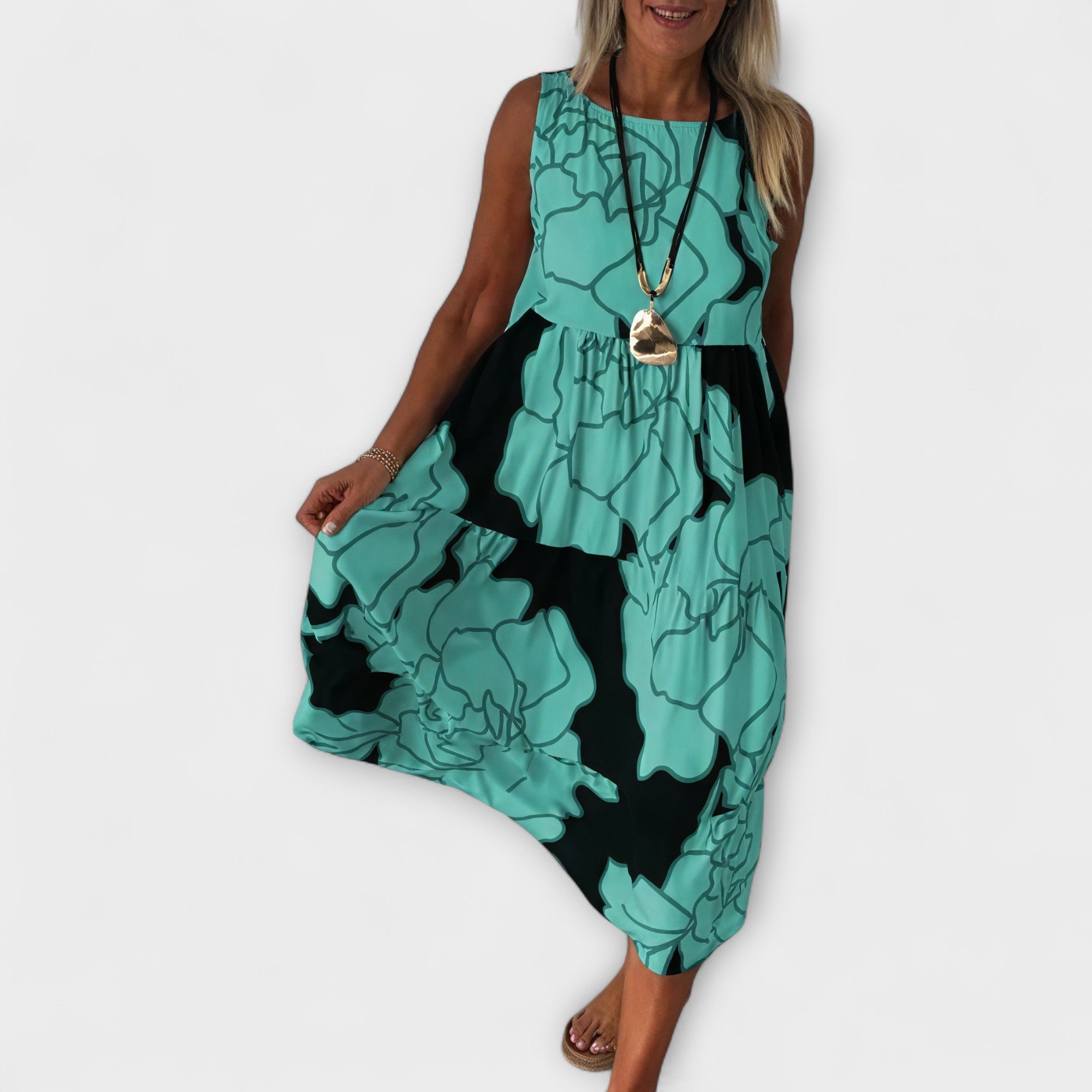 Robe Midi Fleurie avec Jupe