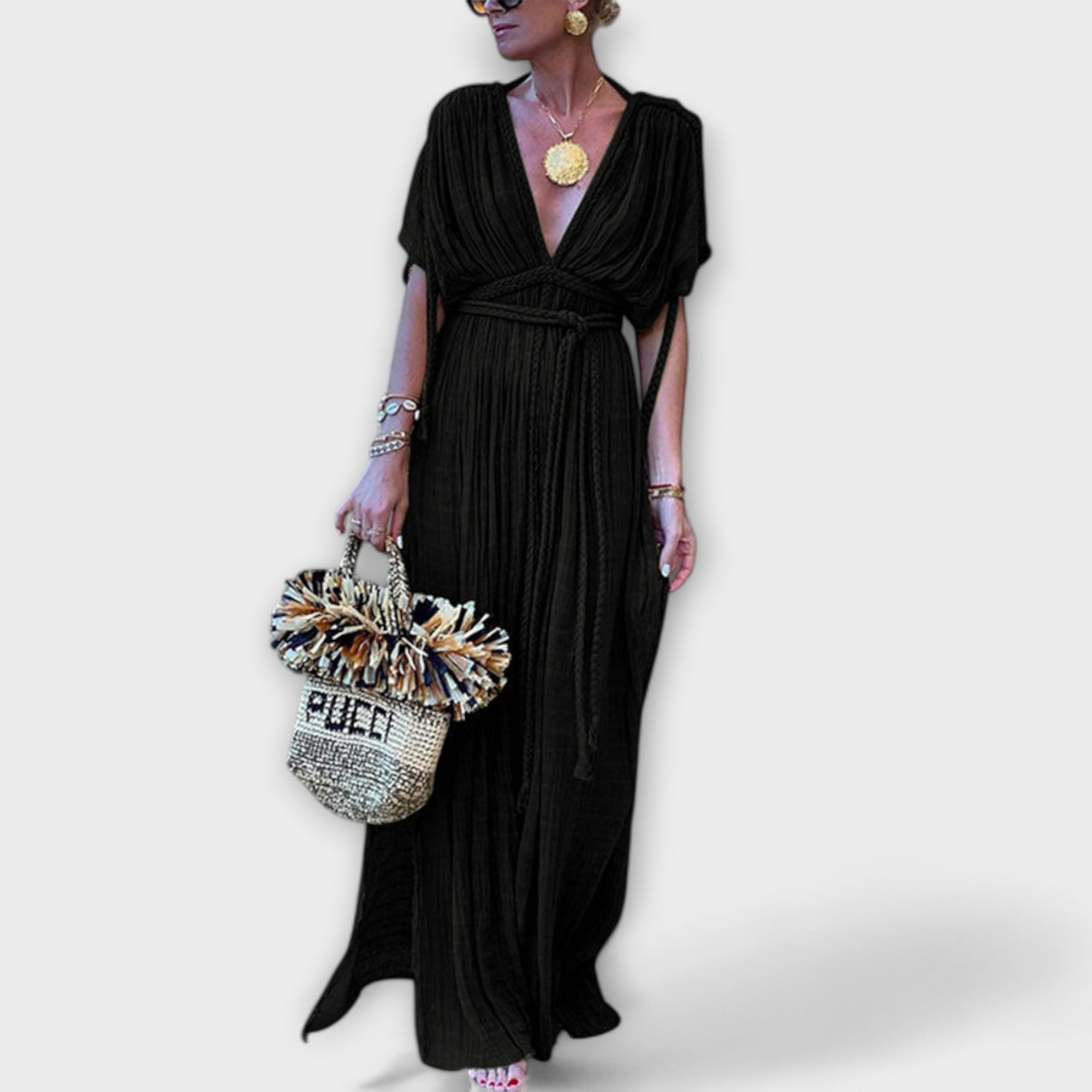 Robe kimono-maxi de style grec