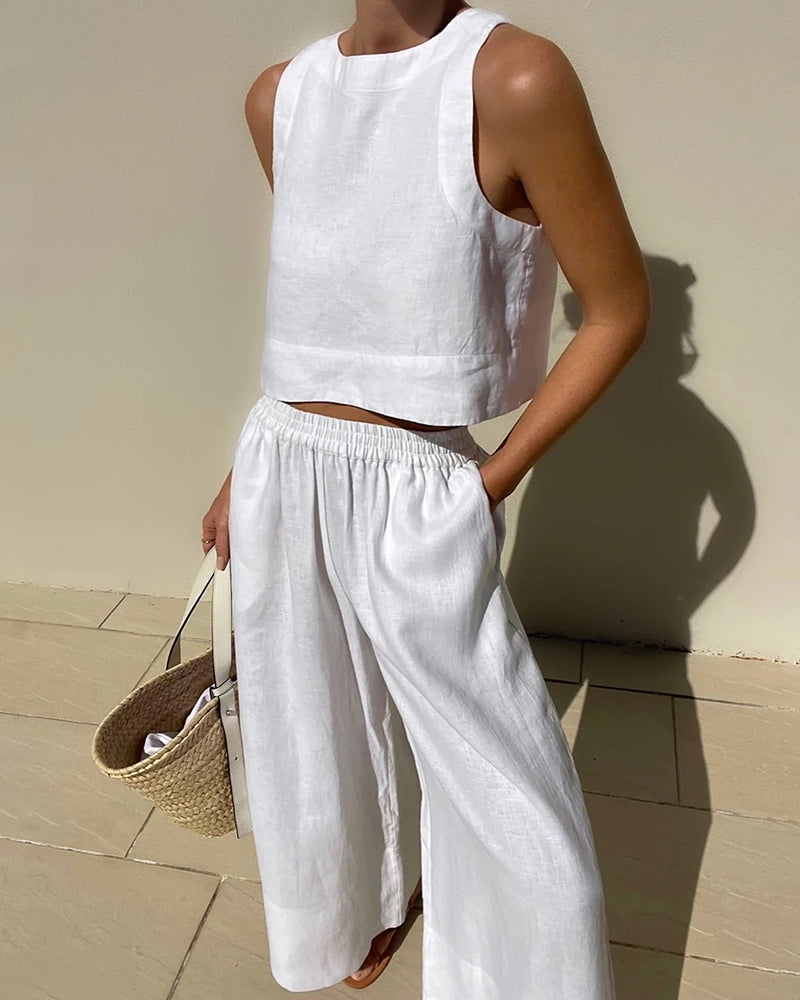 Ensemble Liberté | Top court, pantalon large