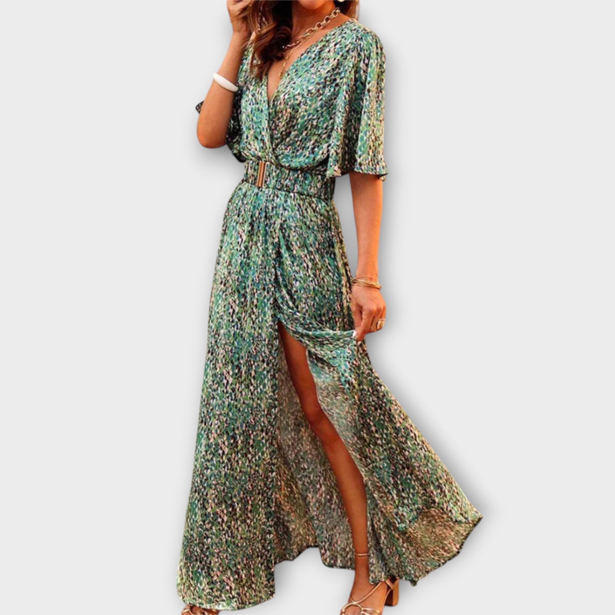 Sabine - Robe maxi stylée et fluide avec un design élégant