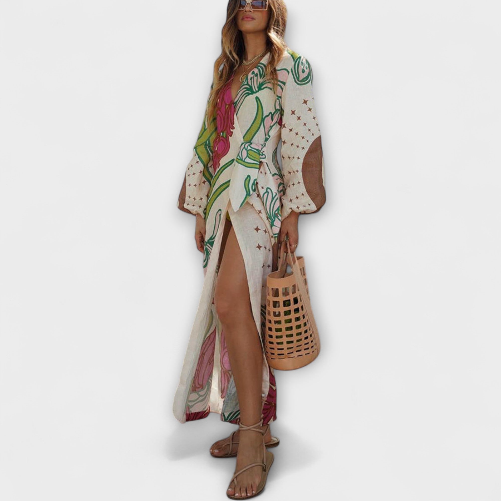 Tracey - Robe maxi à encolure nouée