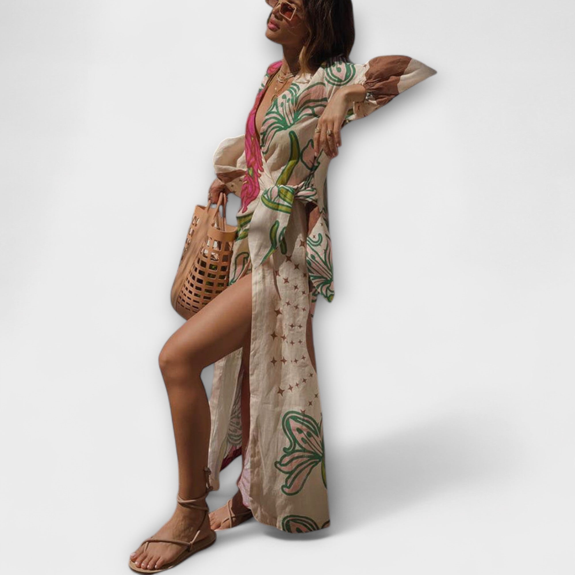 Tracey - Robe maxi à encolure nouée
