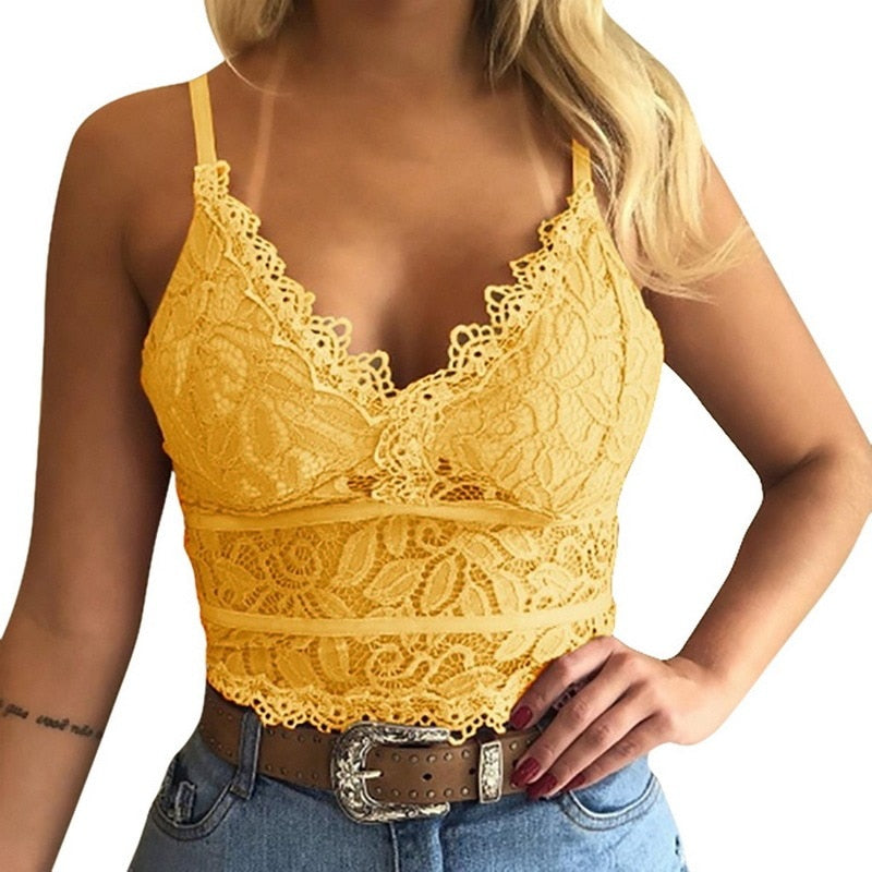 Top Kanten – Élégant Haut à Décolleté en V avec Motif Floral