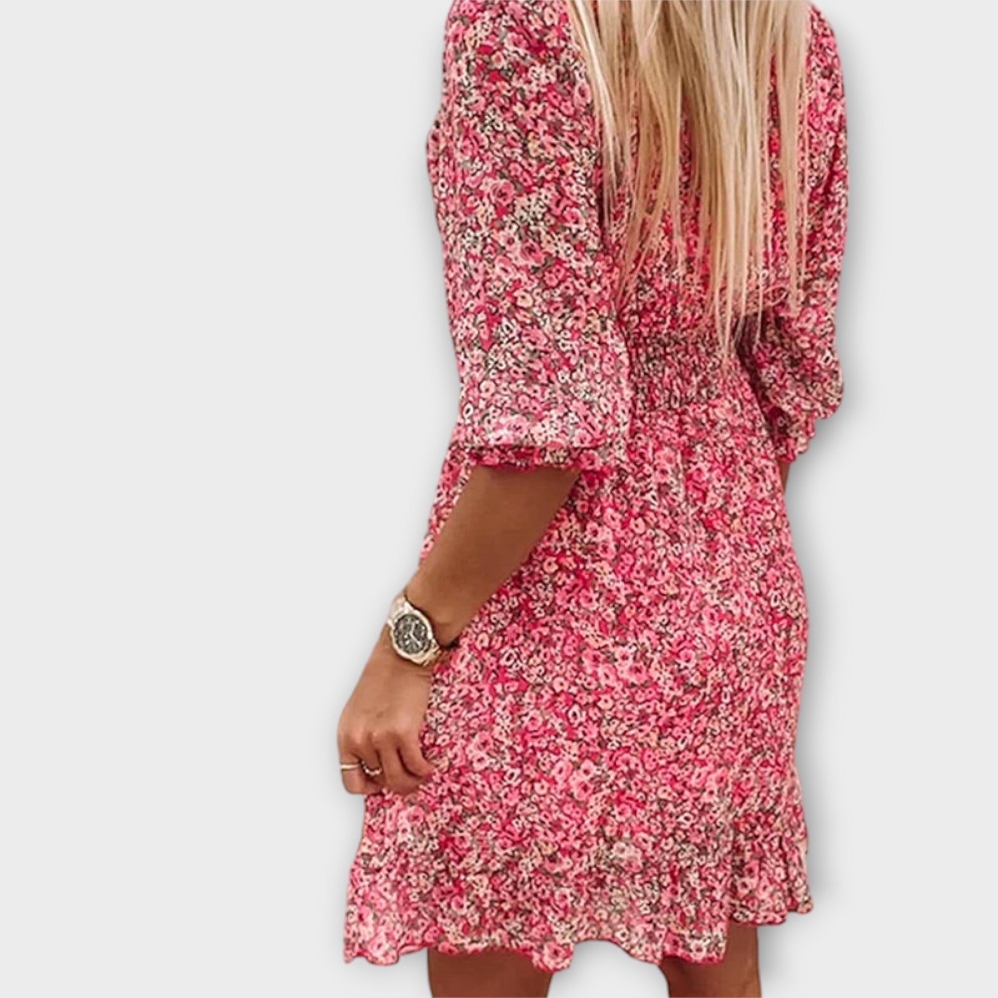 Robe fleurie à volants pour femmes