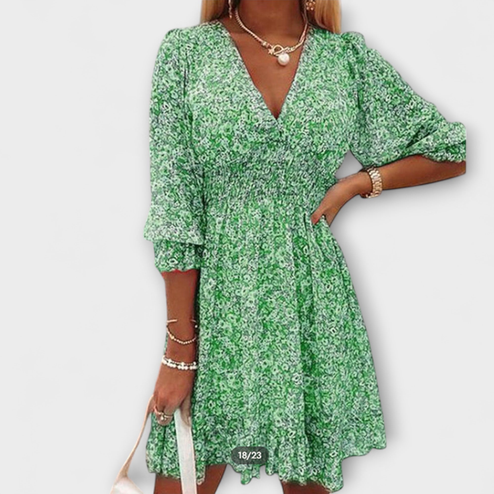 Robe fleurie à volants pour femmes
