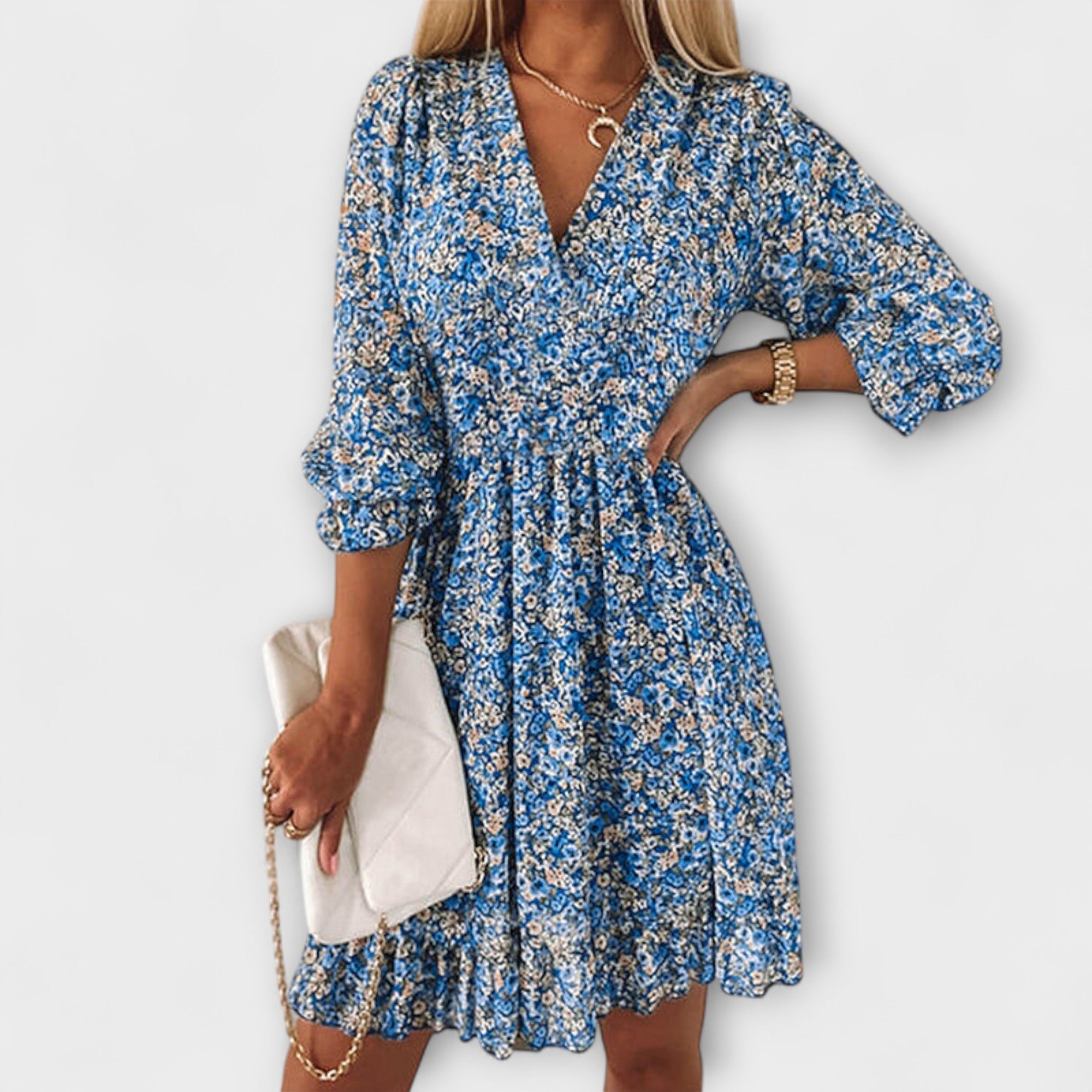 Robe fleurie à volants pour femmes