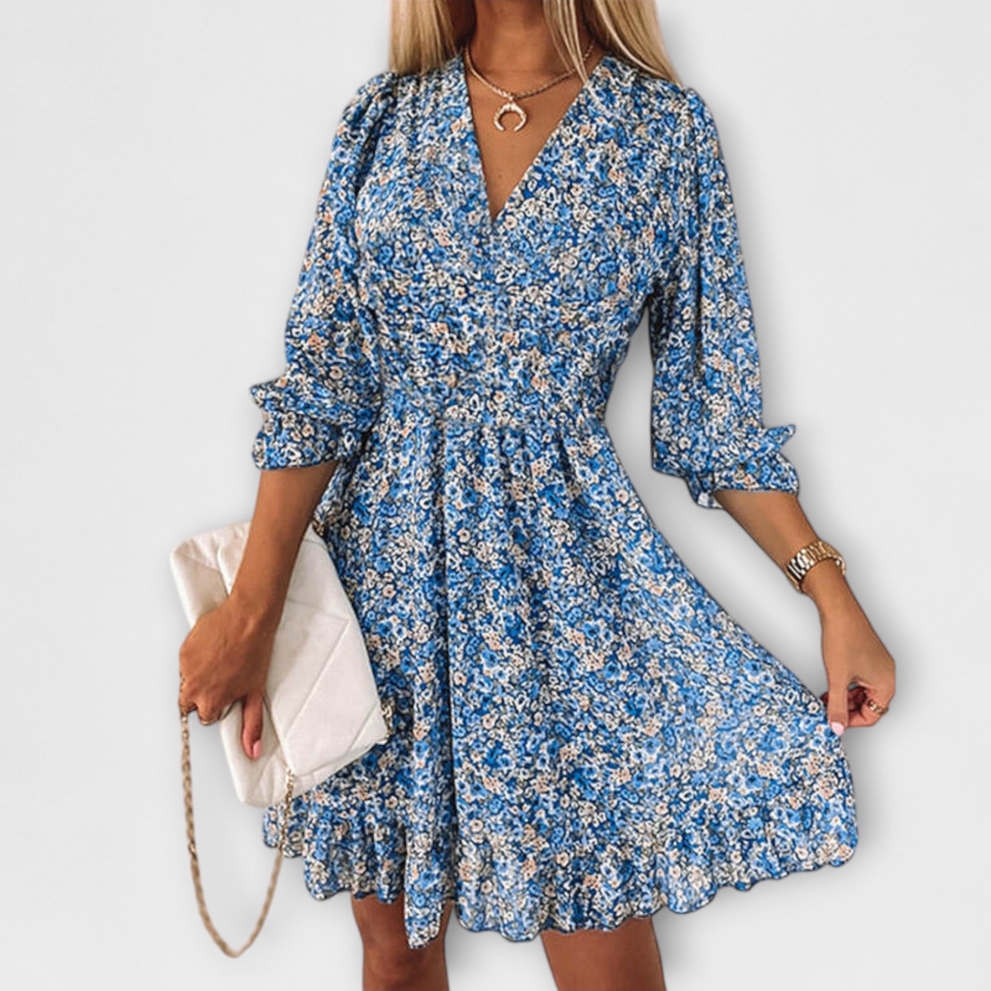 Robe fleurie à volants pour femmes
